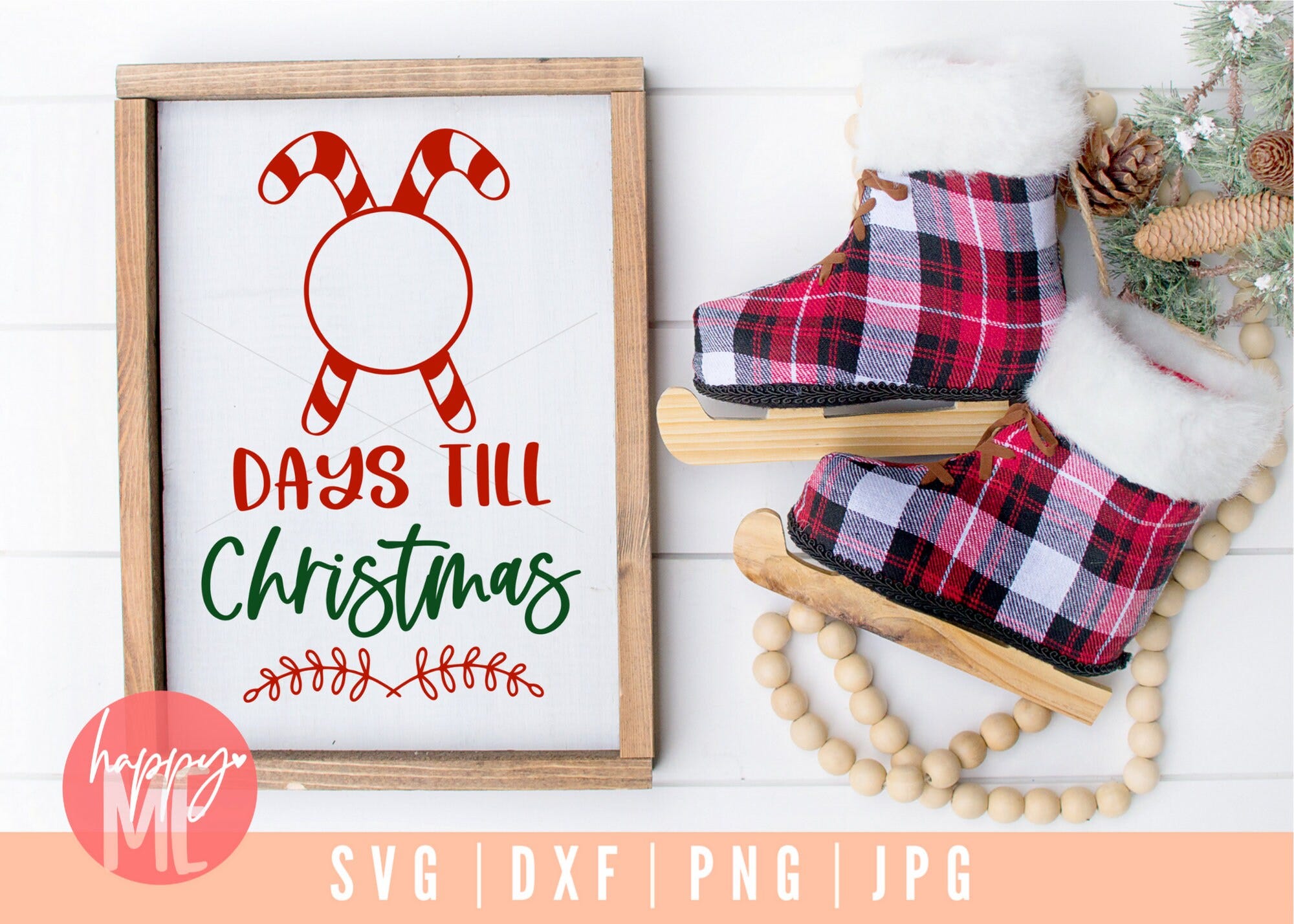 Days Till Christmas SVG, Christmas SVG, Christmas Signs svg, Merry Christmas svg, Merry and Bright svg, Christmas Countdown svg, Winter svg