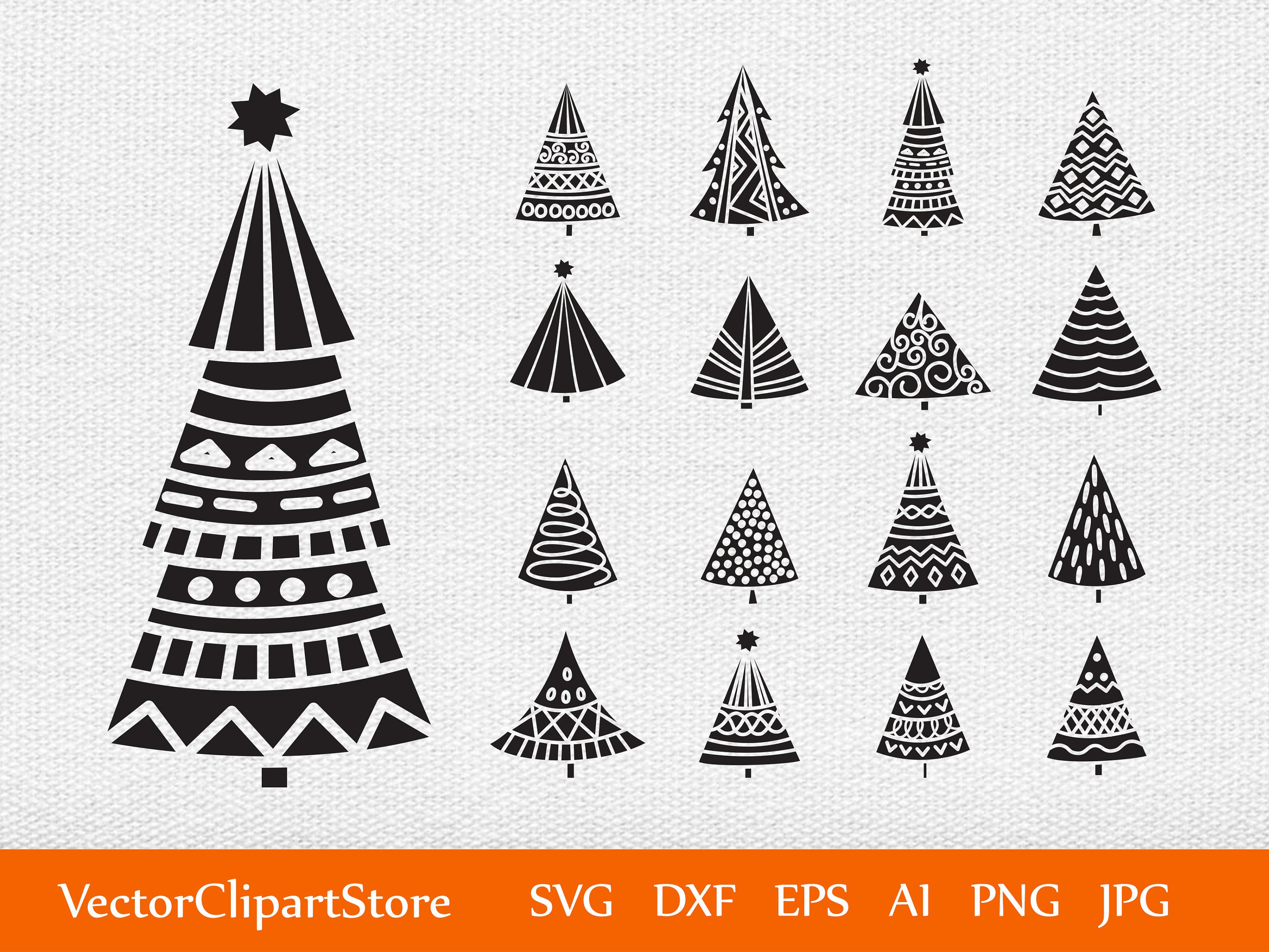 Christmas Tree Bundle Svg, Christmas Tree Cut File, Tree Christmas Silhouette Svg for Cricut, Christmas tree clipart,Christmas Tree vector