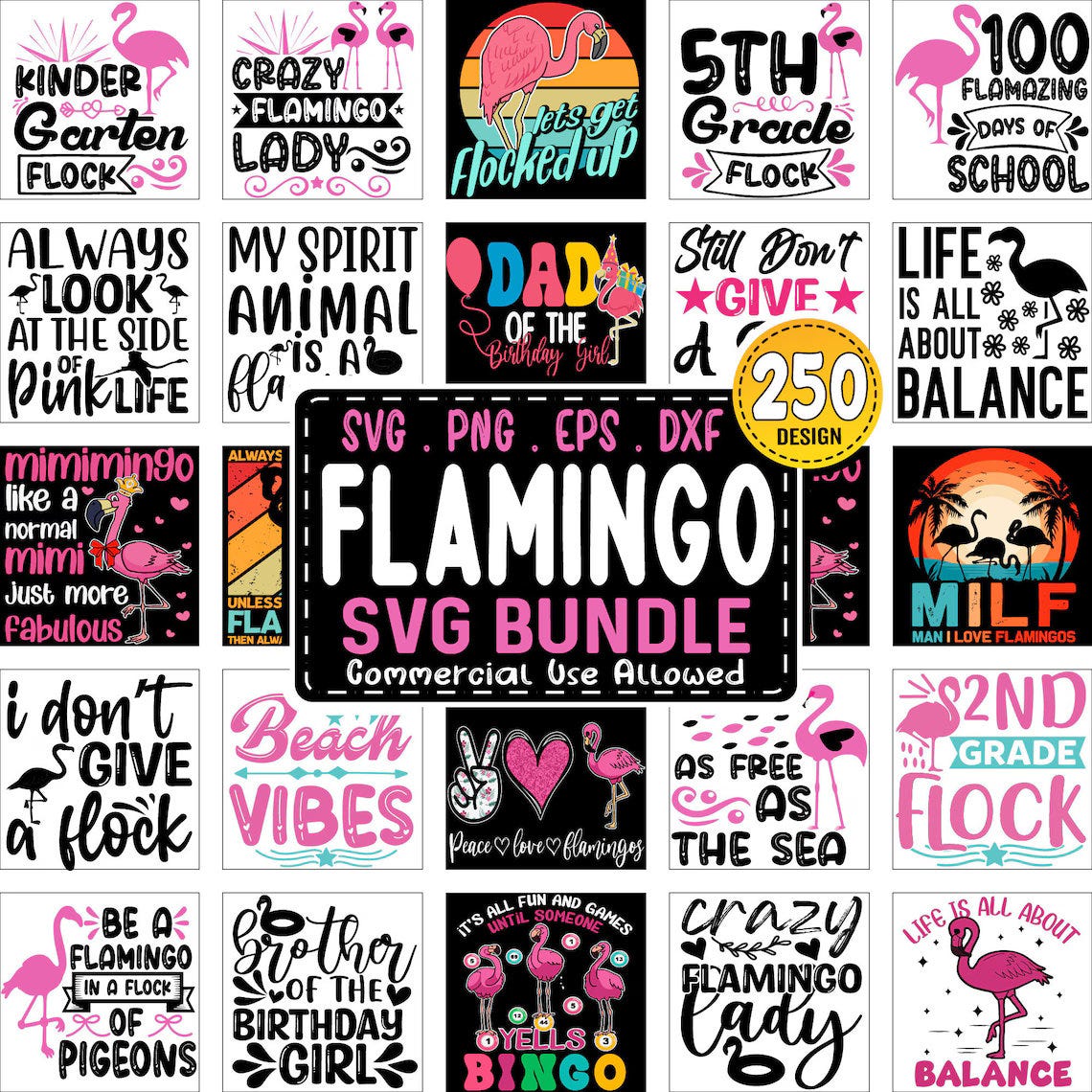 Flamingo SVG Bundle, Flamingo Float, Flamingo Cut File, Funny Flamingo Quotes SVG Designs, Flamingo Clipart, Summer Cut File, Commercial Use