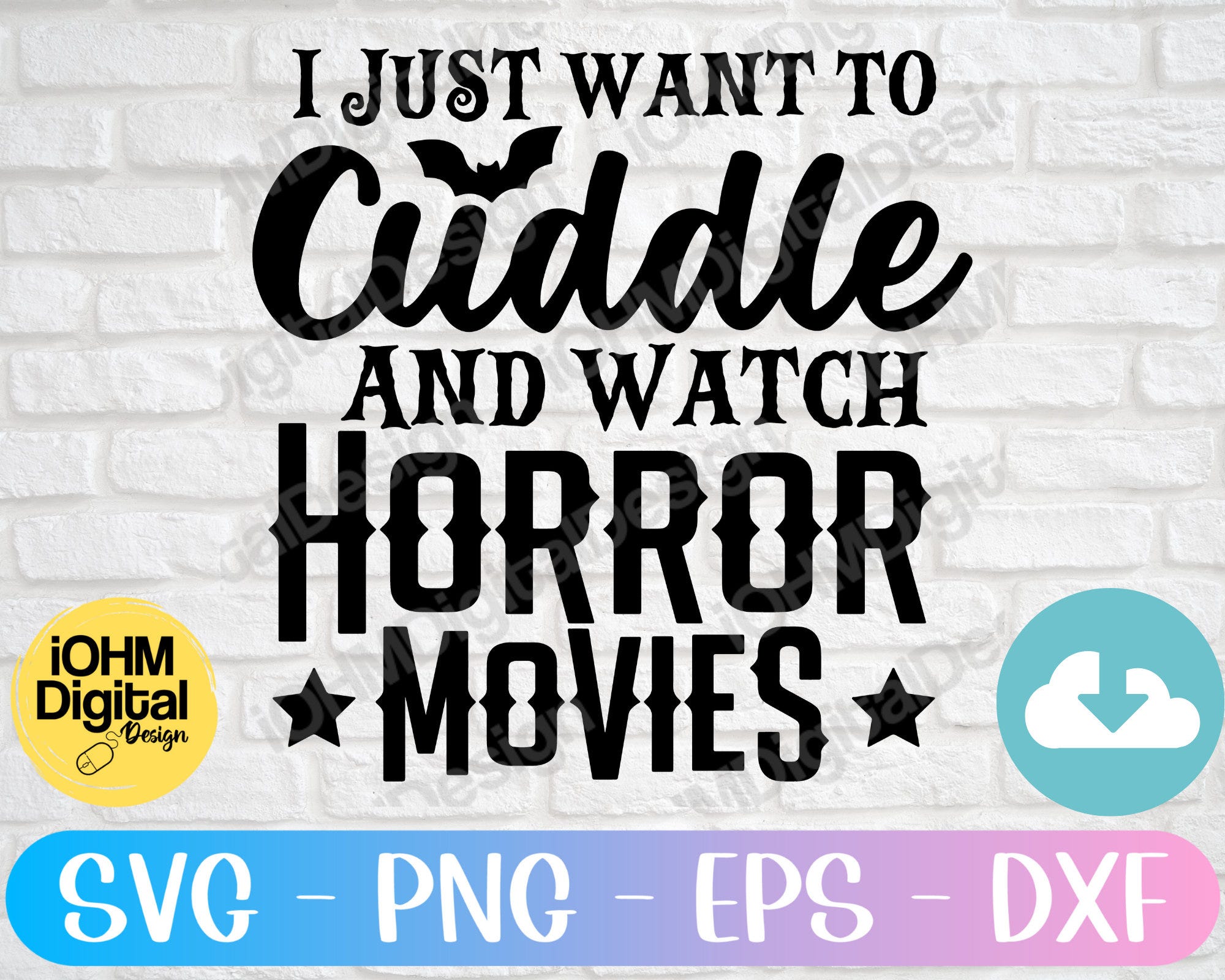 I Just Want To Cuddle And Watch Horror Movies Svg Png Eps Dxf Cut File | Halloween Svg | Scary Halloween Movies Svg | Halloween Shirt Svg