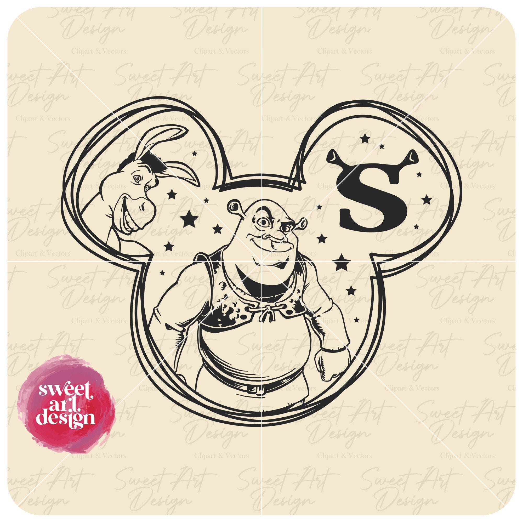 Shrek In Mouse Ears SVG, Donkey Svg, Shrek Logo, Family Trip 2024 SVG, Customize Gift Svg, Vinyl Cut File, Svg, Png Printable Design File