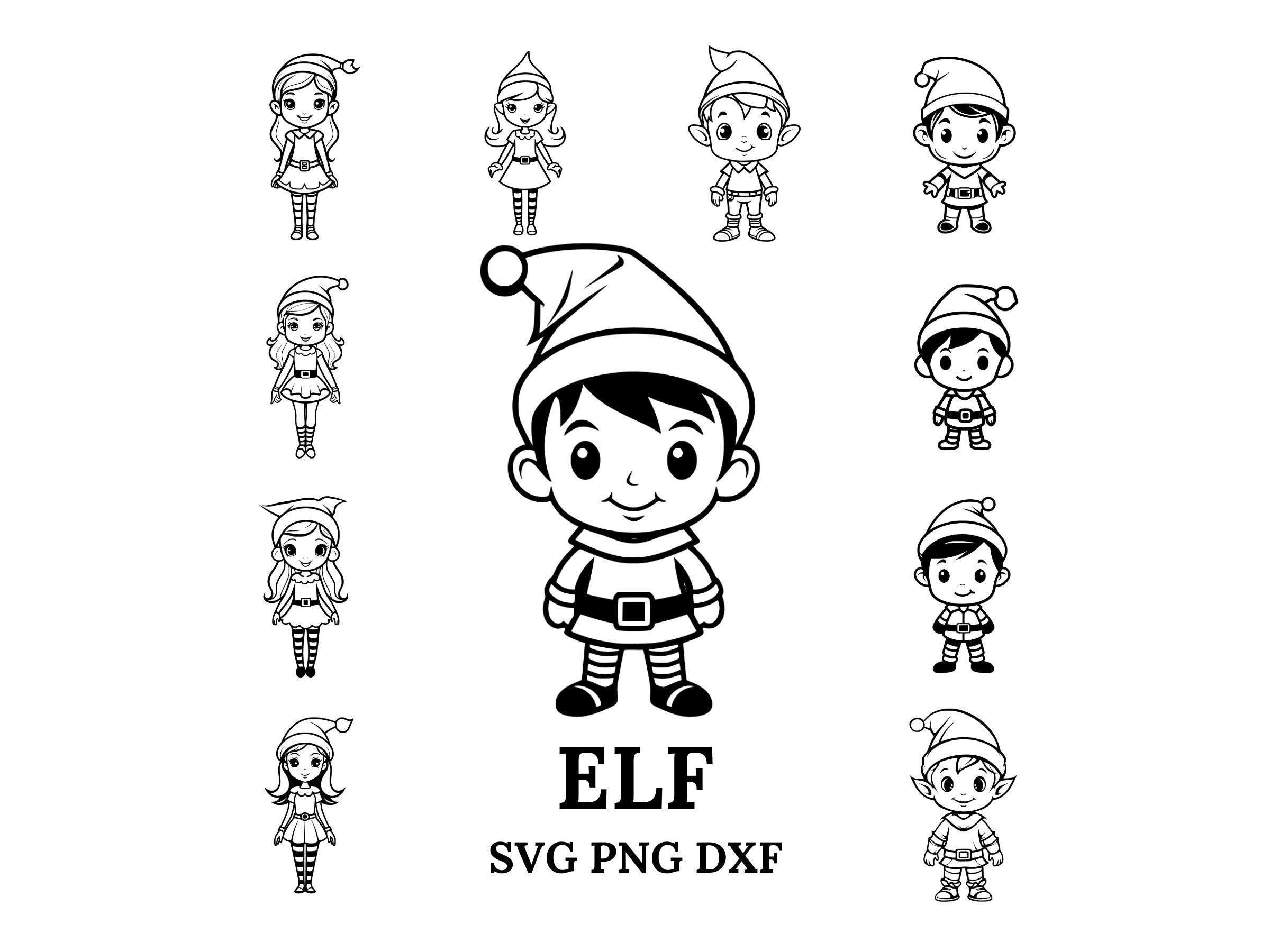 Christmas Elf Svg Bundle , Elf Svg , Cut Files for Cricut And Laser Engraving , 20 Svg, Png, Dxf Files Combined in One Bundle