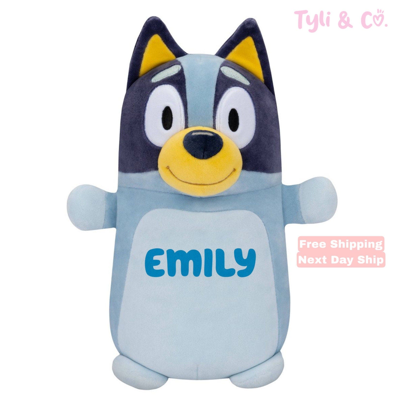 Bluey/Bingo Hugmee Squishmallow Personalized Gift Kids Plush 10”, Soft Felt Lettering