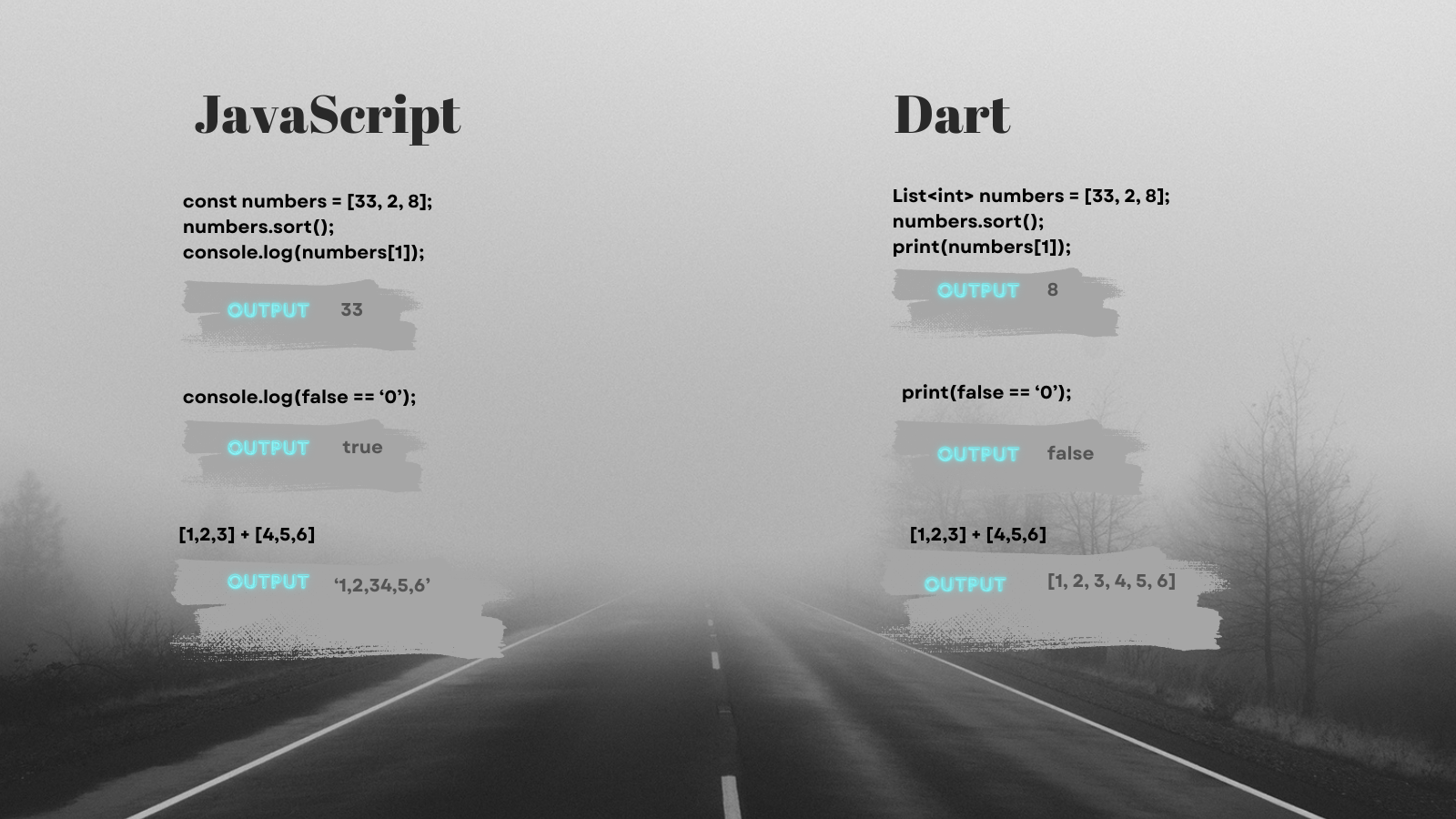 JavaScript vs Dart