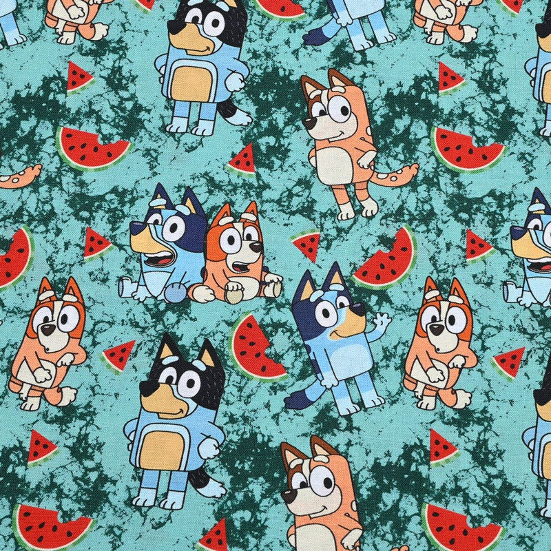 Bluey and Bingo Fabric Blue Dog Fabric 100% Pure Cotton Cartoon Fabric By The Half Yard