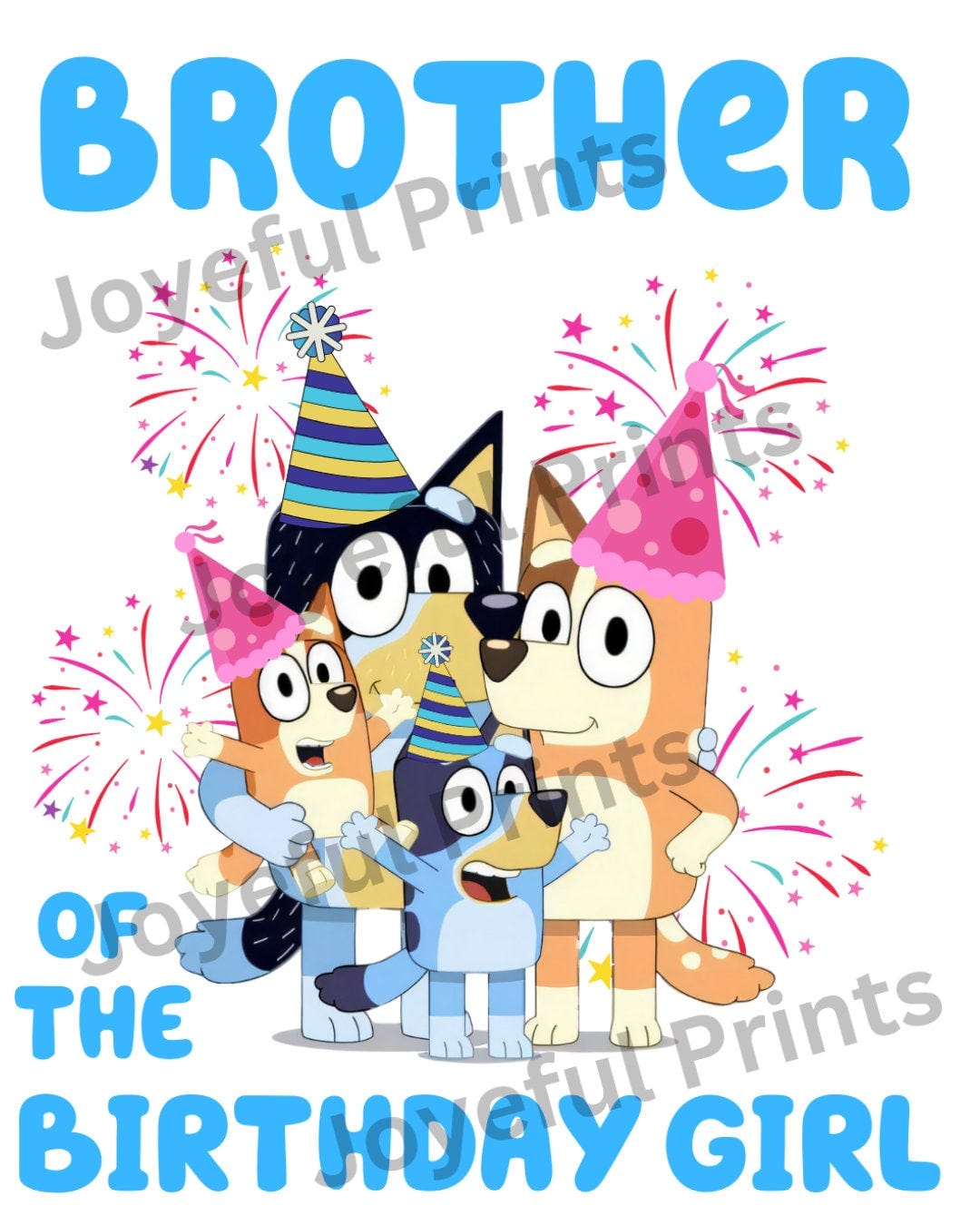 Bluey Birthday girl siblings png