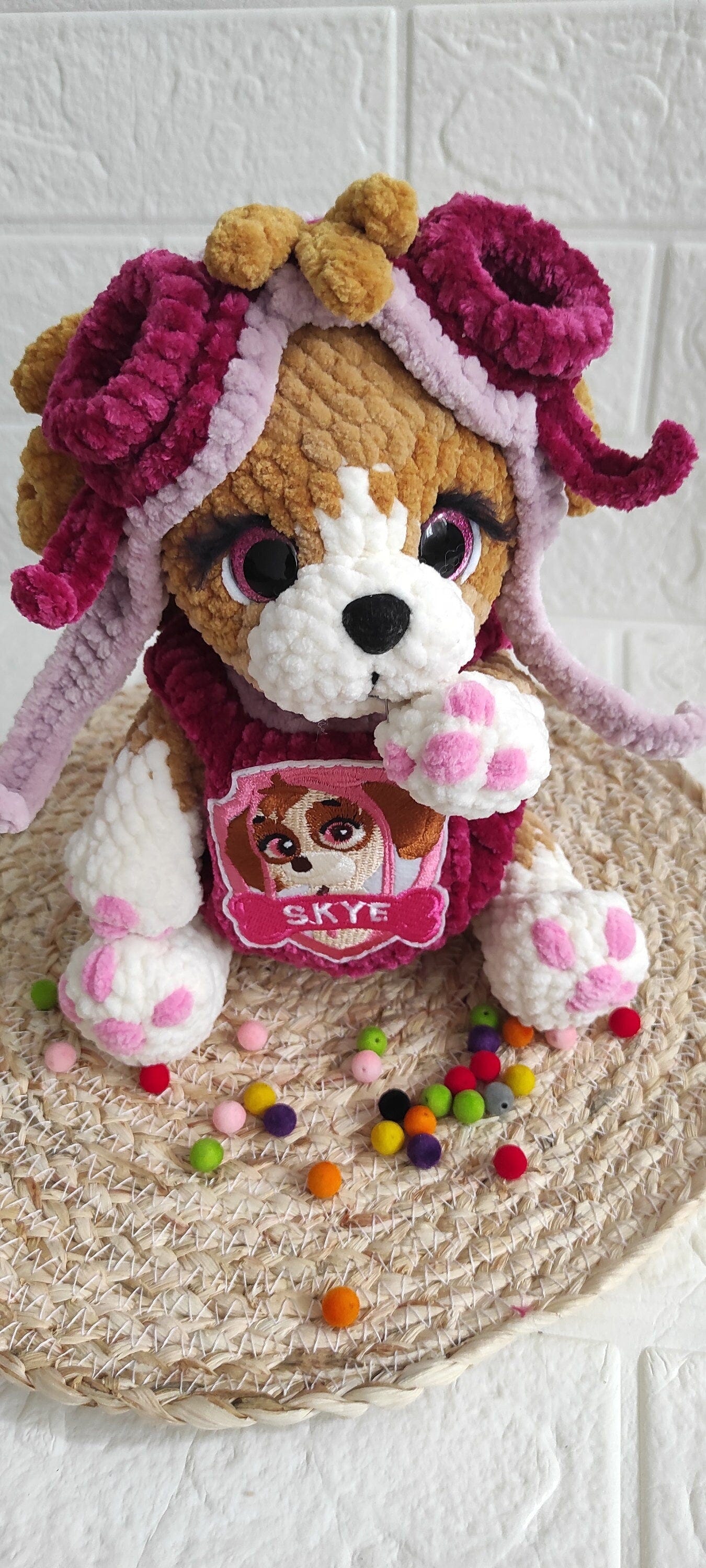 Crochet pattern dog, puppy ,puppy- girl .English_language