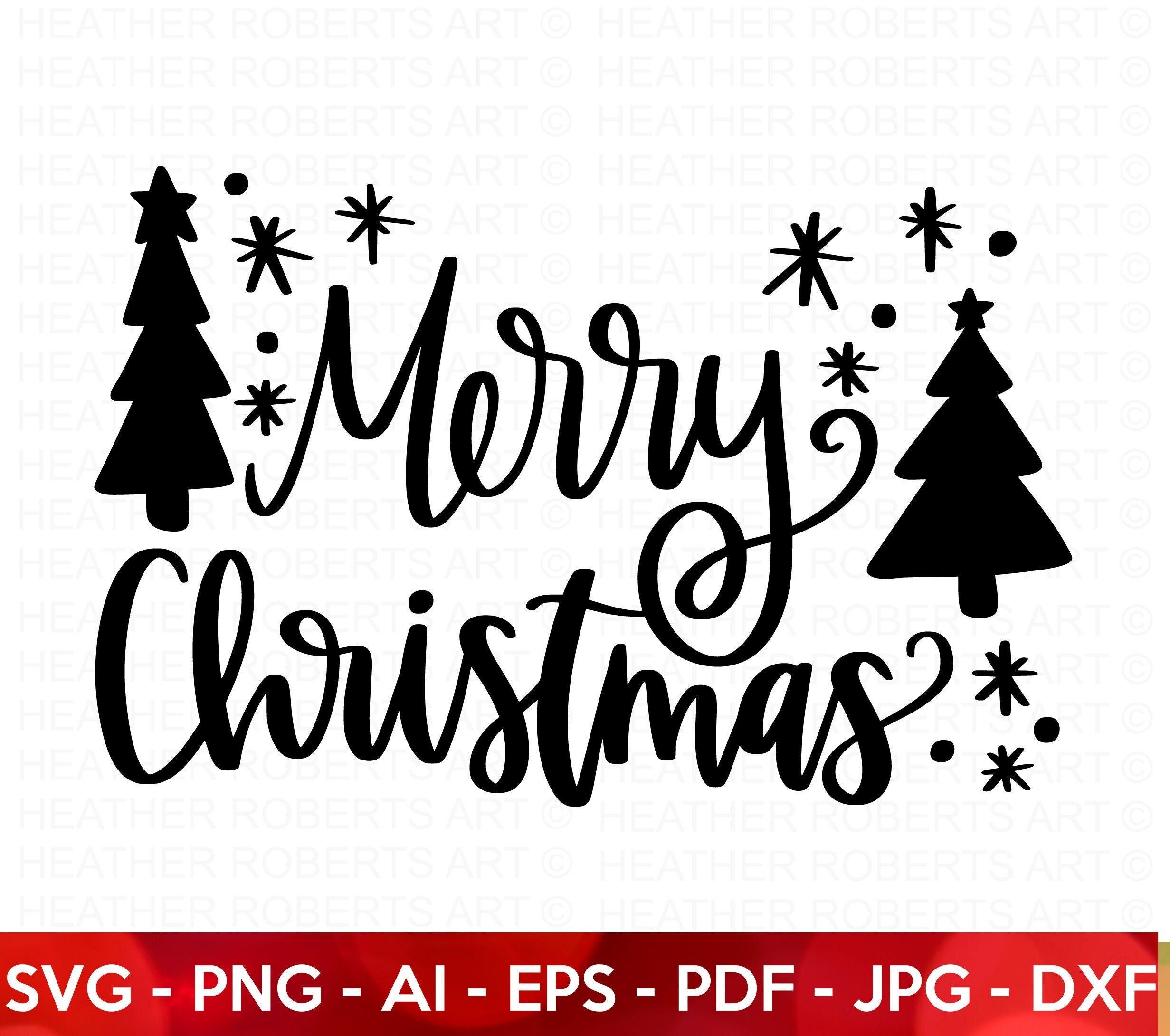 Merry Christmas SVG, Christmas Sign svg, Mistletoe svg, Winter SVG, Snowflakes svg, Christmas svg, Holiday svg, Cricut Cut File, Silhouette