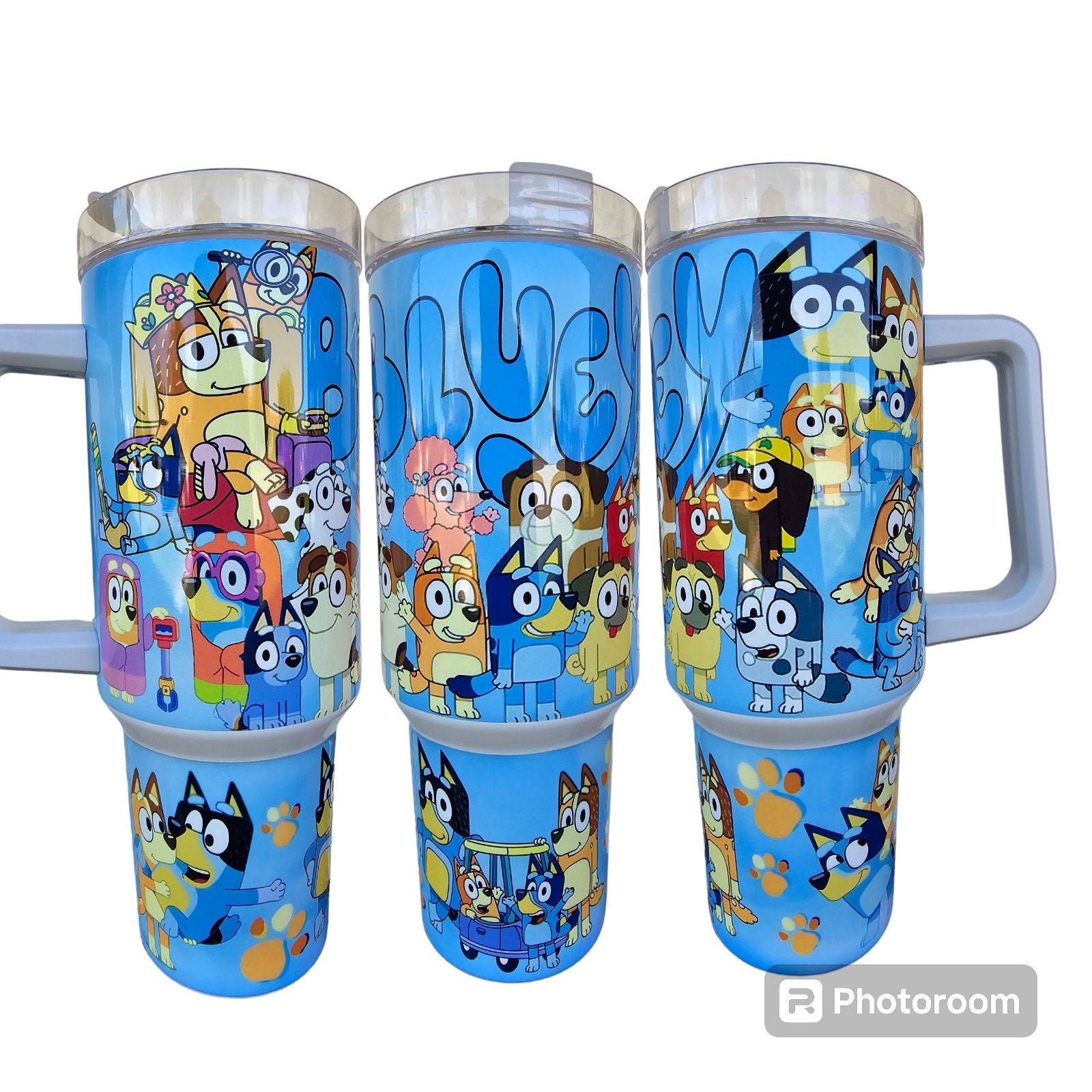 Bluey inspired 40oz Tumbler Cup Mug Cartoon Insulated Drinkware Gift for her or him -stainless steel