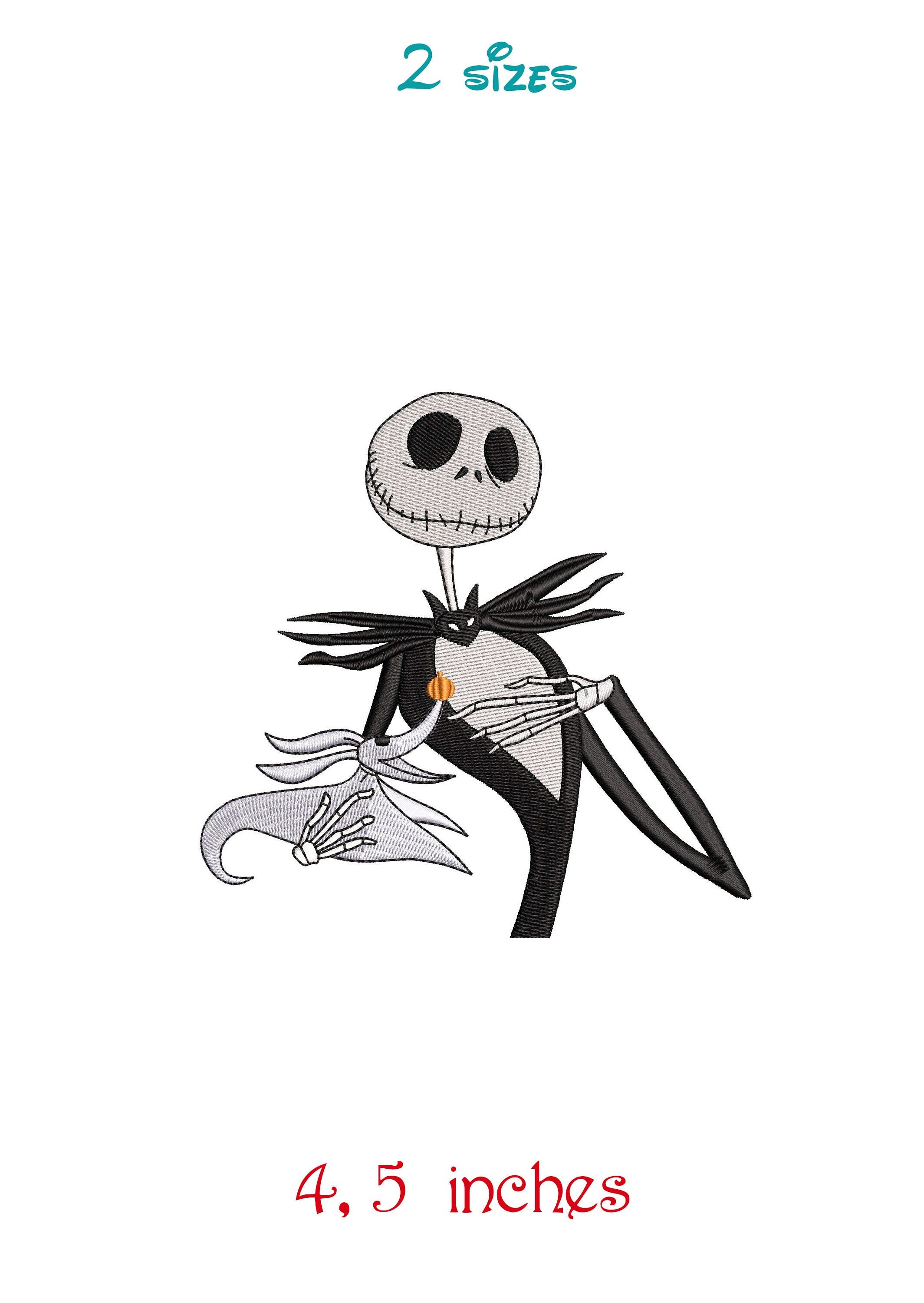 Inspired by Jack Skellington, The Nightmare Before Christmas: Embroidery Design Files. Install download. Different sizes