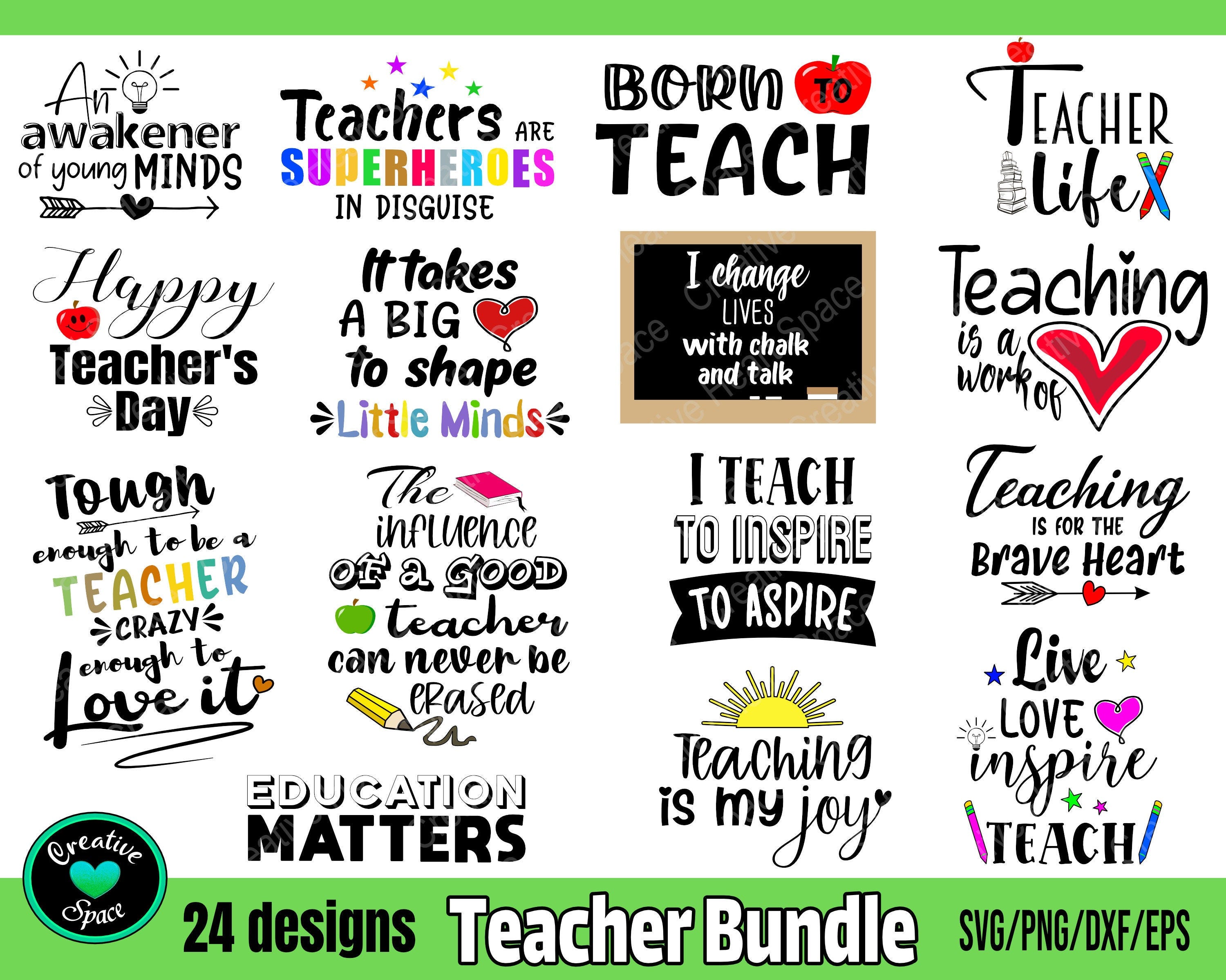 Teacher SVG Bundle, School SVG, Teacher Quotes svg, Teacher Life svg, Cut files for Cricut and Silhouette,