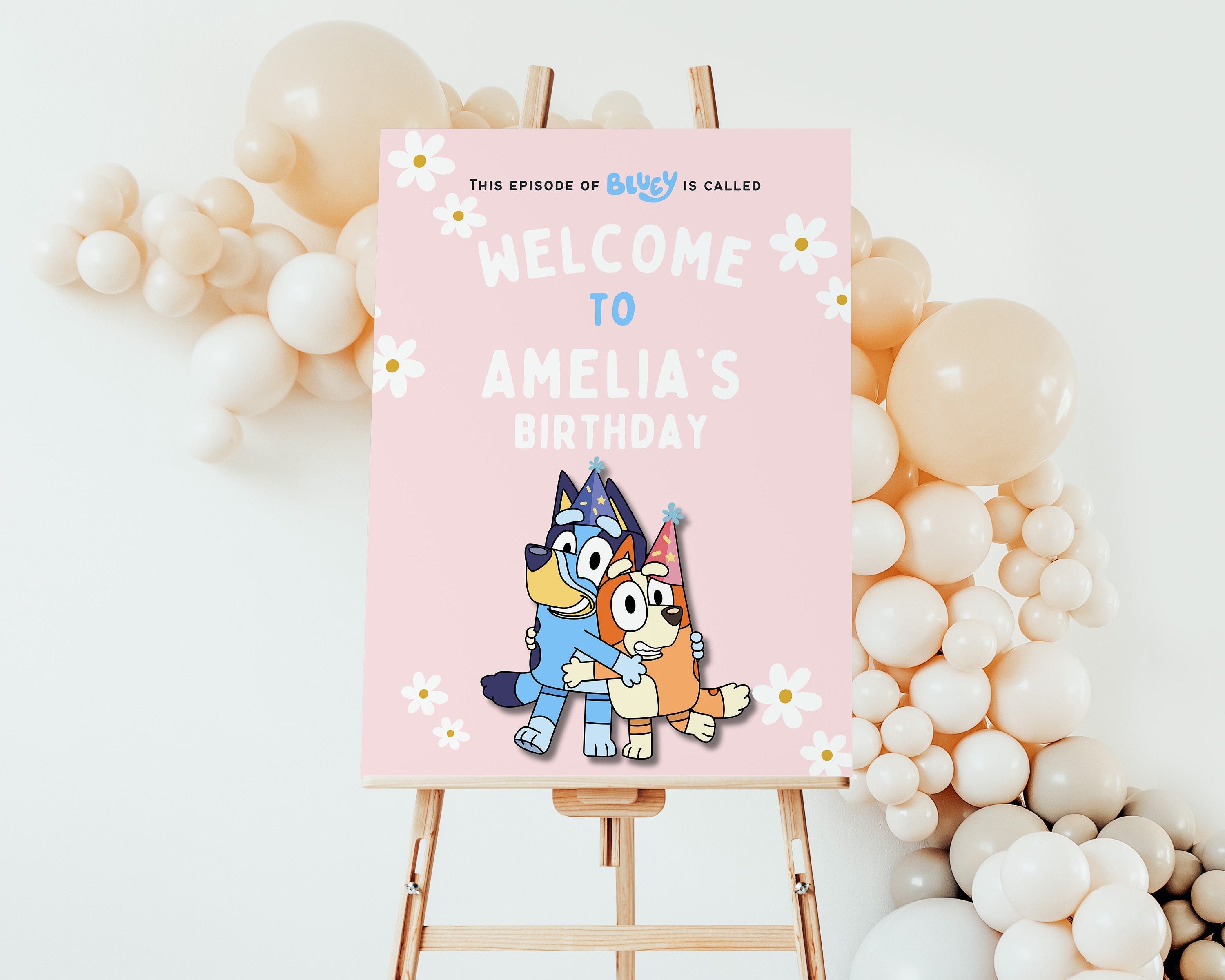 Birthday Welcome Sign - Digital Download, Fully Editable on Canva (18x24), DIY Birthday, Blue Dog Party