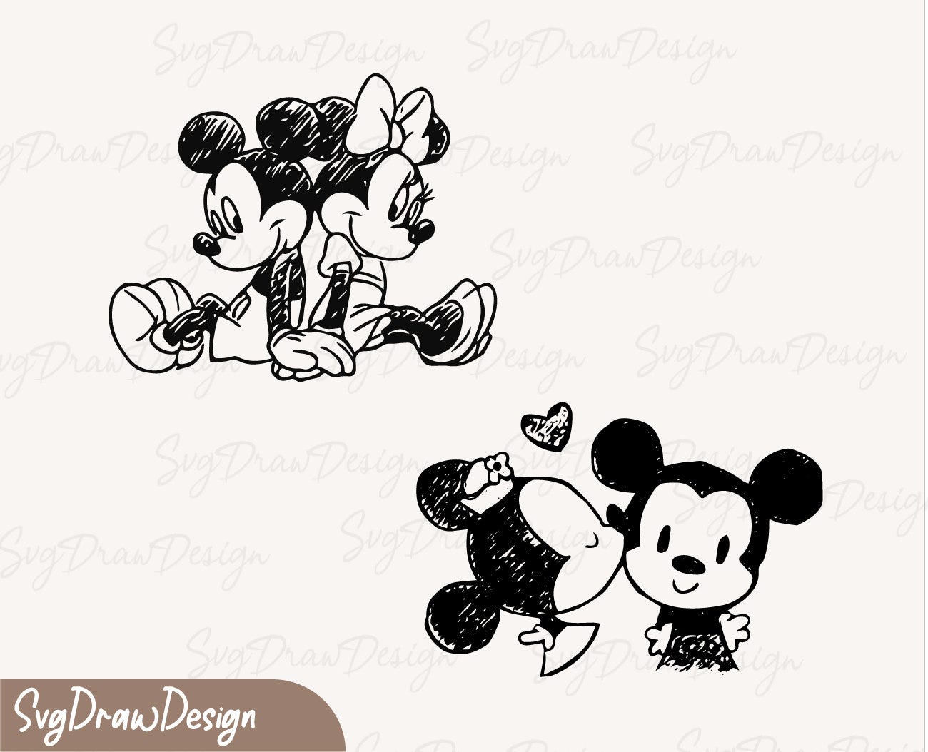 Mickey and Minnie vintage svg Sketch Inspired PNG, valentine day shirt files for cricut and silhouette