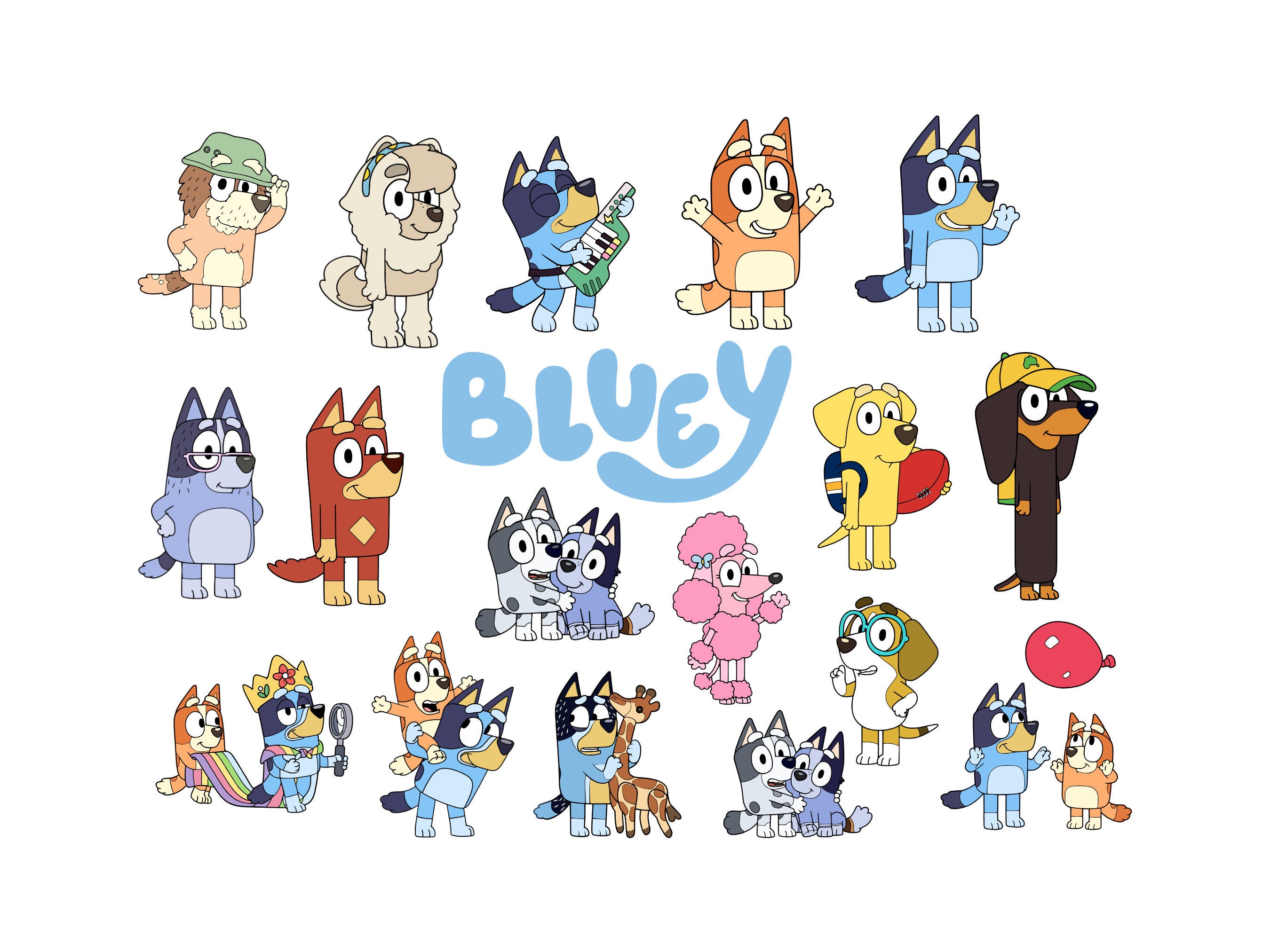 35+ Blue Dog Svg Bundle, Blue Dog Birthday Bundle Blue Dog Family Png Files, Png For Shirts, Birthday Png, Clipart png, Digital Download