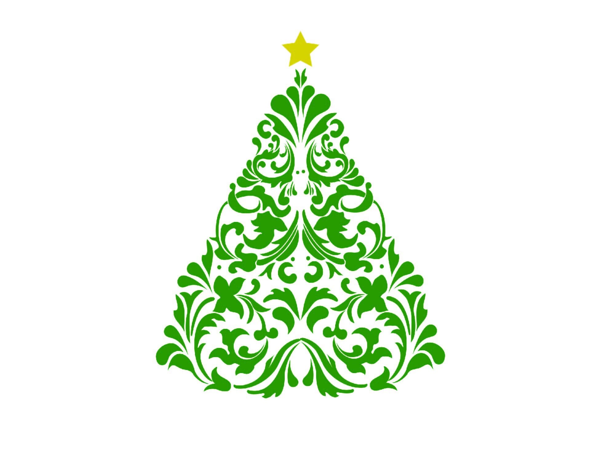 Christmas tree Svg, swirly tree svg, Flourish tree, Christmas, tree, Clipart, Cut Files, Silhouette, Cricut, svg, dxf, png