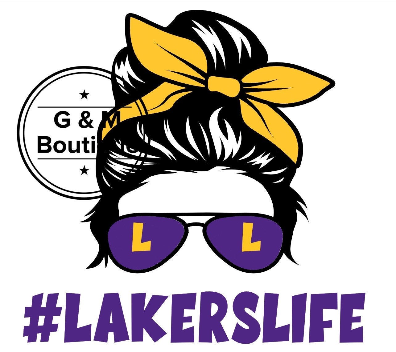 Lakers Life Messy Bun