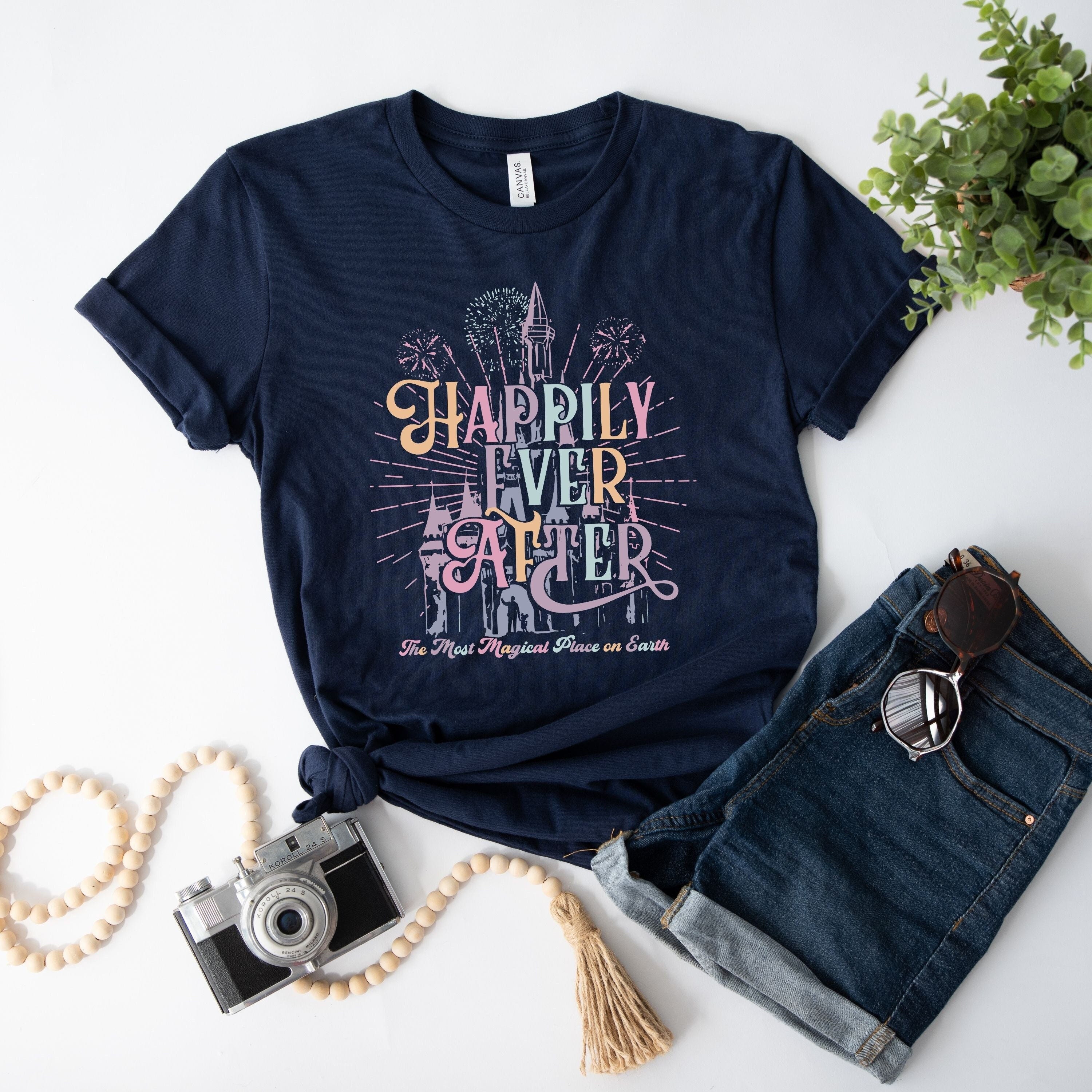 Happily Ever After Shirt, Disneyworld Shirt, Magic Kingdom Shirt Women, Disneyland Shirts Family, Retro Disney Shirt