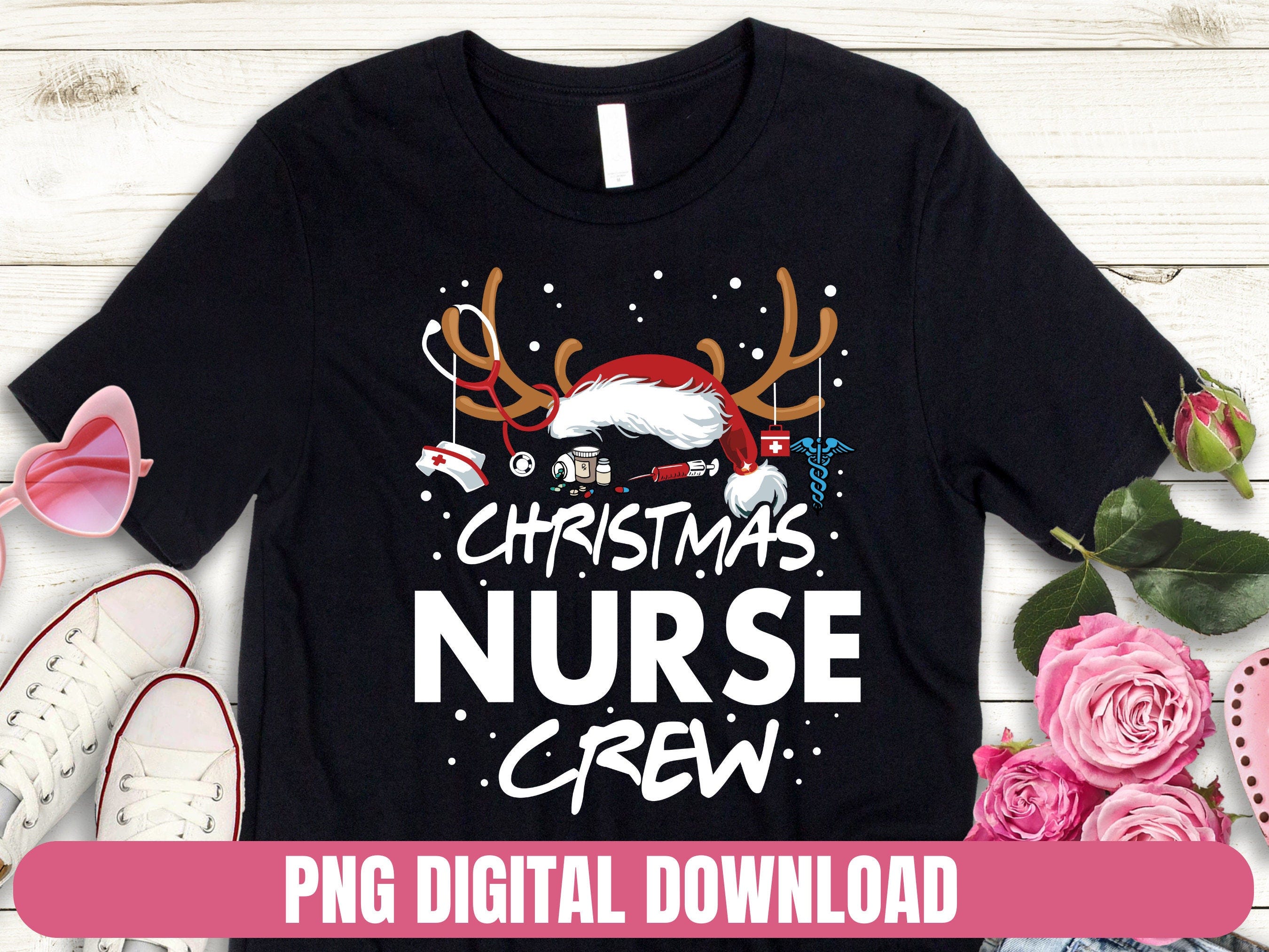 Christmas Nurse Team Crew  Printing Tshirt PNG Digital File Download