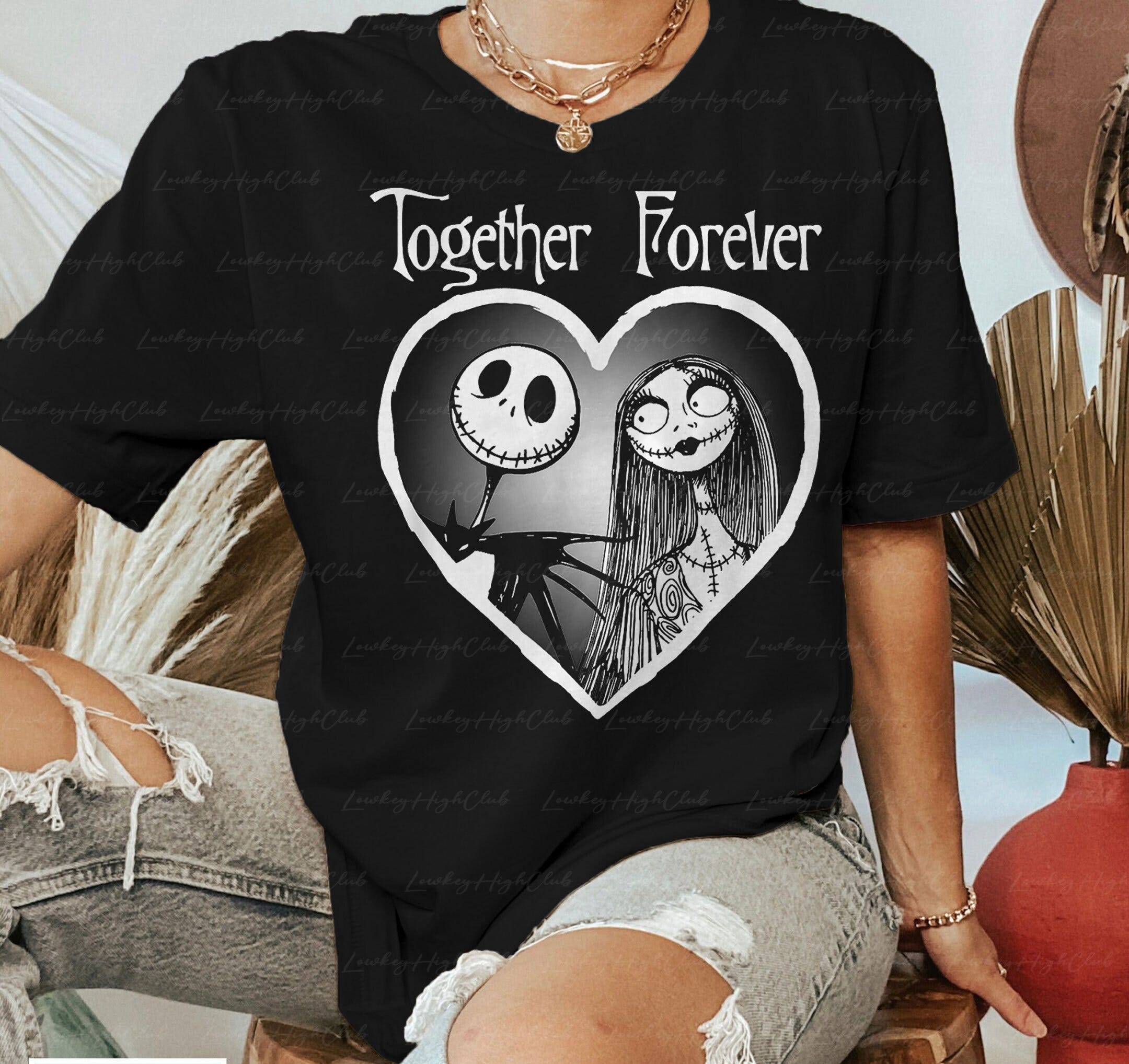 Jack Skellington Together Forever Couple Shirt, Jack And Sally Shirt, Simply Meant To Be, Nightmare Before Christmas, Valentine Gothic Shirt
