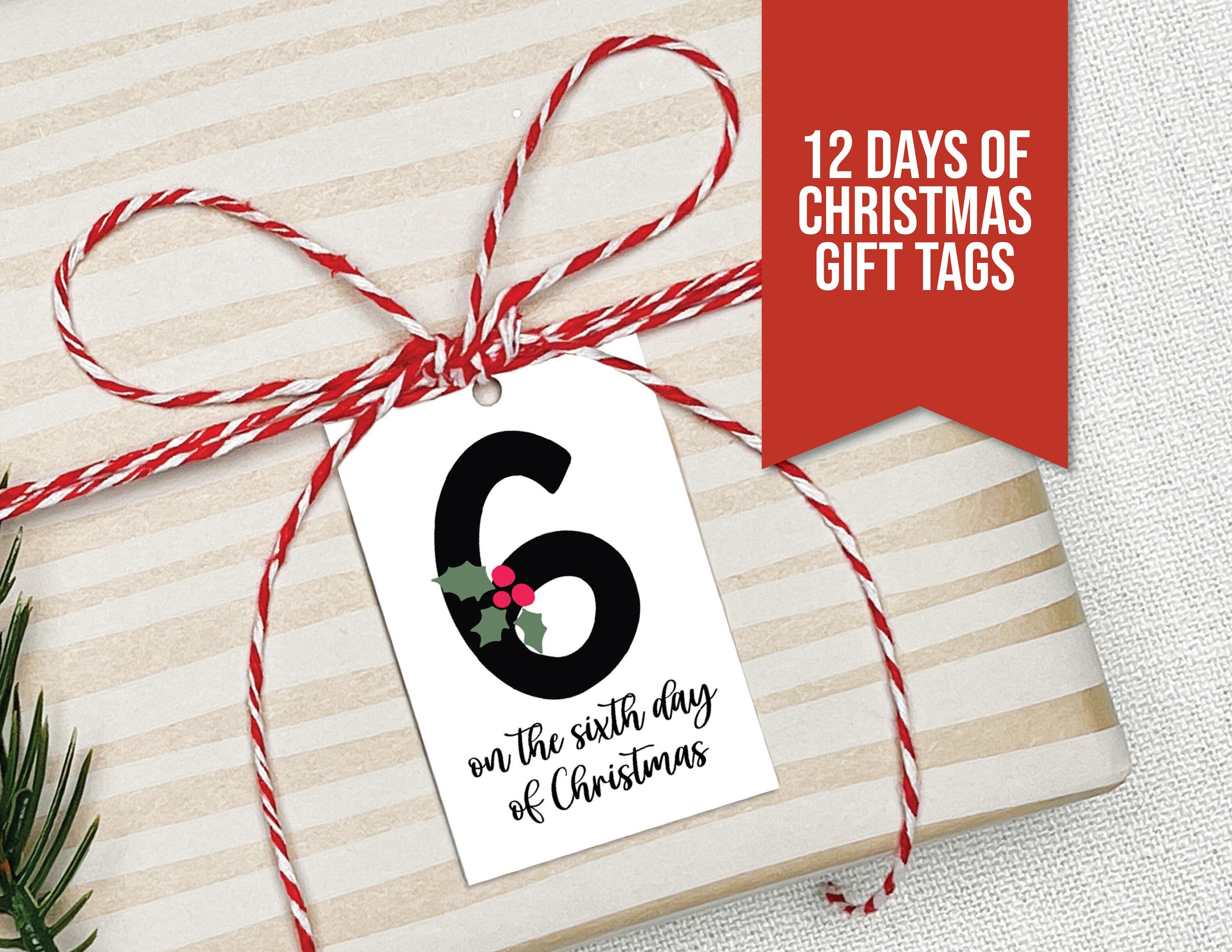 Twelve Days of Christmas Gift Tags, Printable Christmas Tags, Printable Gift Tags, 12 Days of Christmas Gifts