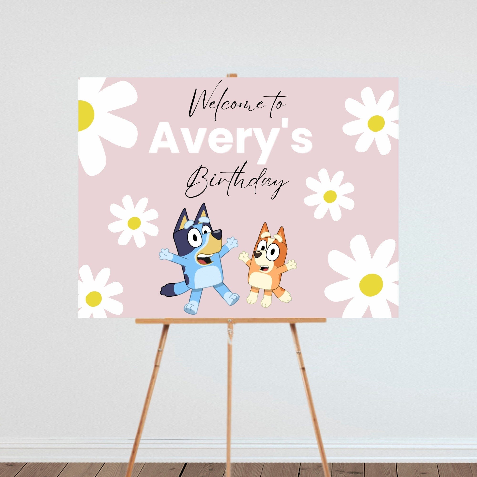 Editable Bluey Heeler Birthday Welcome Sign Template | Bluey Heeler Template Download | Bluey Heeler Birthday Sign Template