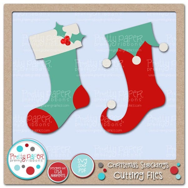 Christmas Stockings Cutting Files & Clip Art - Instant Download