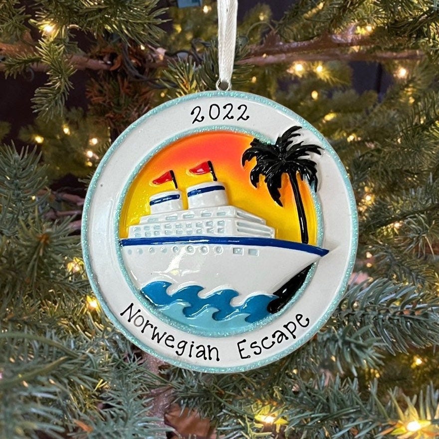 Cruise Ship Ornament Vacation Personalized Christmas Ornament Gift