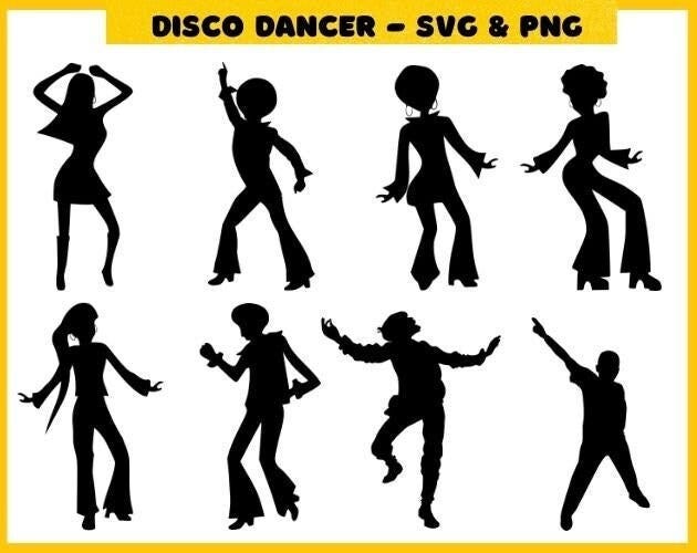 Disco Svg, Disco Dancer SVG, Disco Music Svg, Dancer Svg, Disco dancing svg Girl Dancing Png Cricut Silhouette Instant Download Digital Art