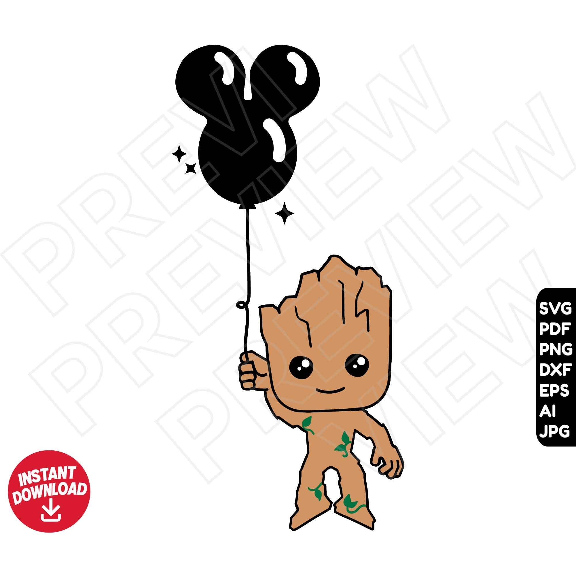 Groot SVG disneyland balloon dxf png clipart , cut file outline silhouette