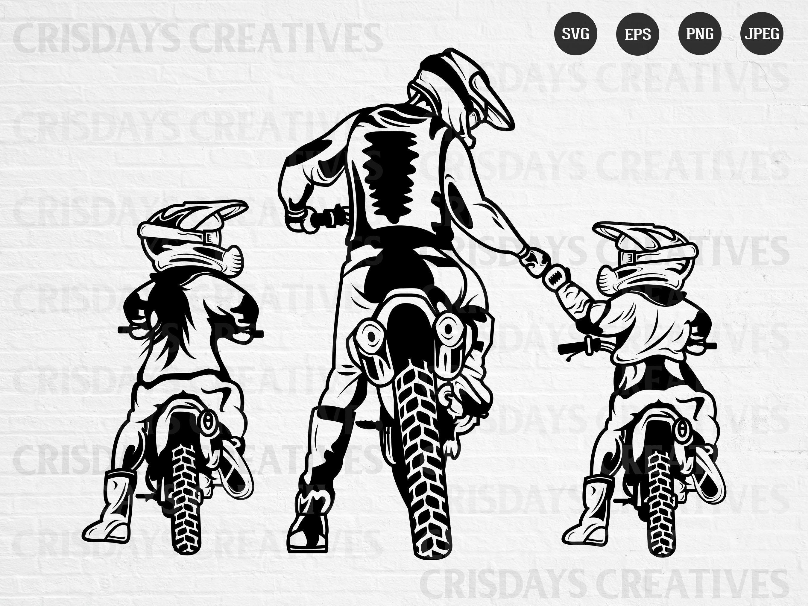 Father, Son, Daughter Motocross SVG| Family Motocross Svg| Father and Son Motocross Svg| DadLife KidLife SVG| Motocross  Cut Files,Vector