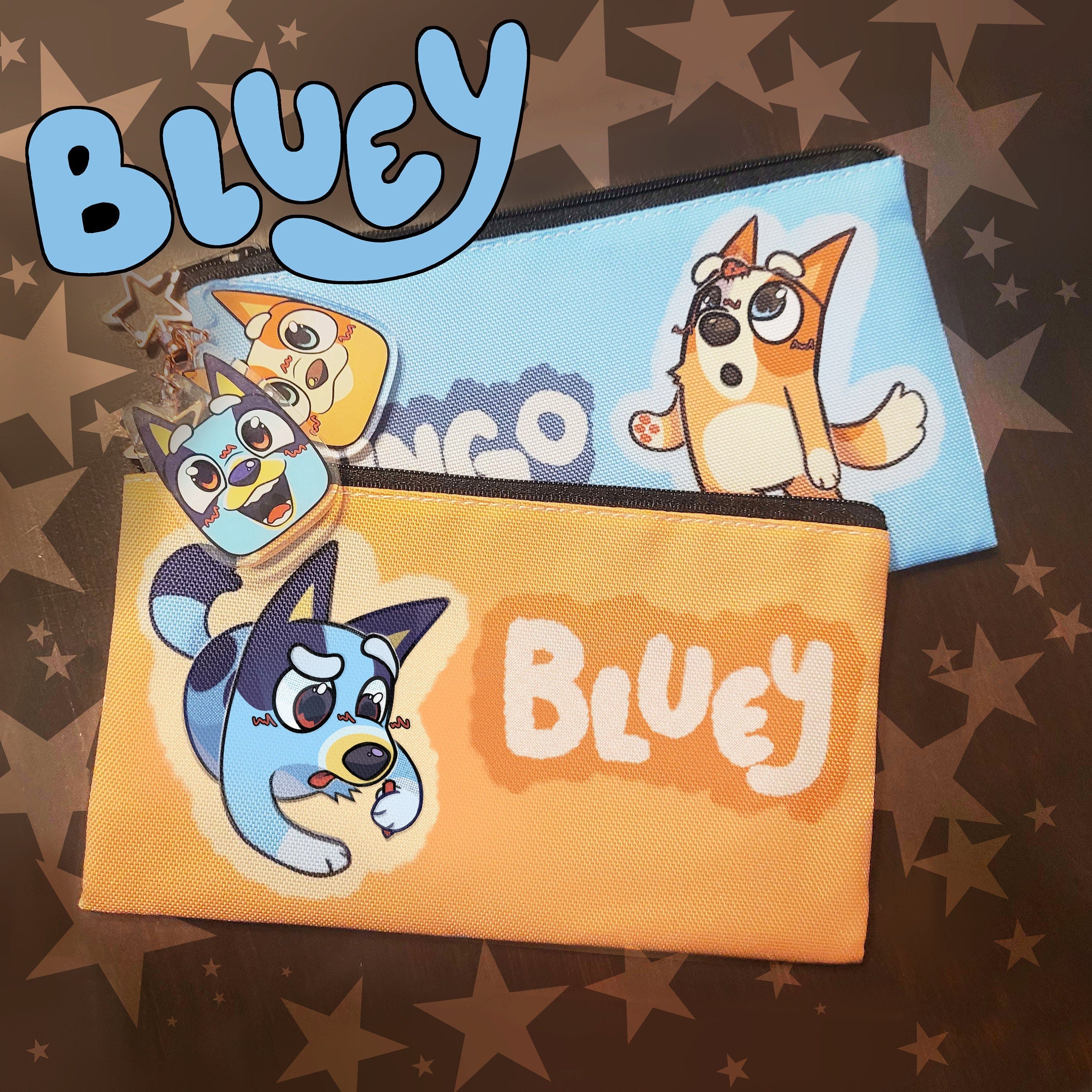 Bluey inspired Double-sided Pencil Case (18*10.5cm) WITH KEYCHAIN