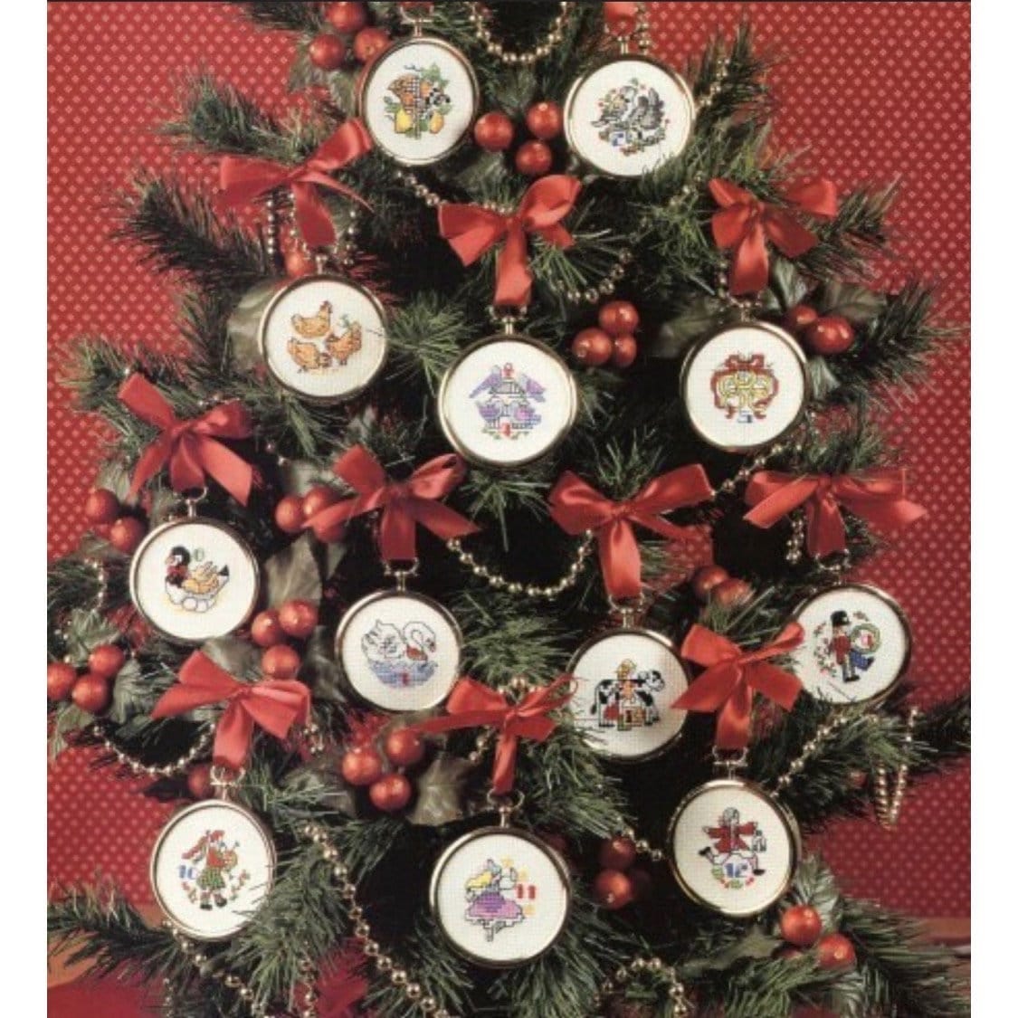 Vintage Cross Stitch Christmas Pattern Twelve Days of Christmas Miniature Ornaments PDF Pattern INSTANT Digital DOWNLOAD Mini Motifs