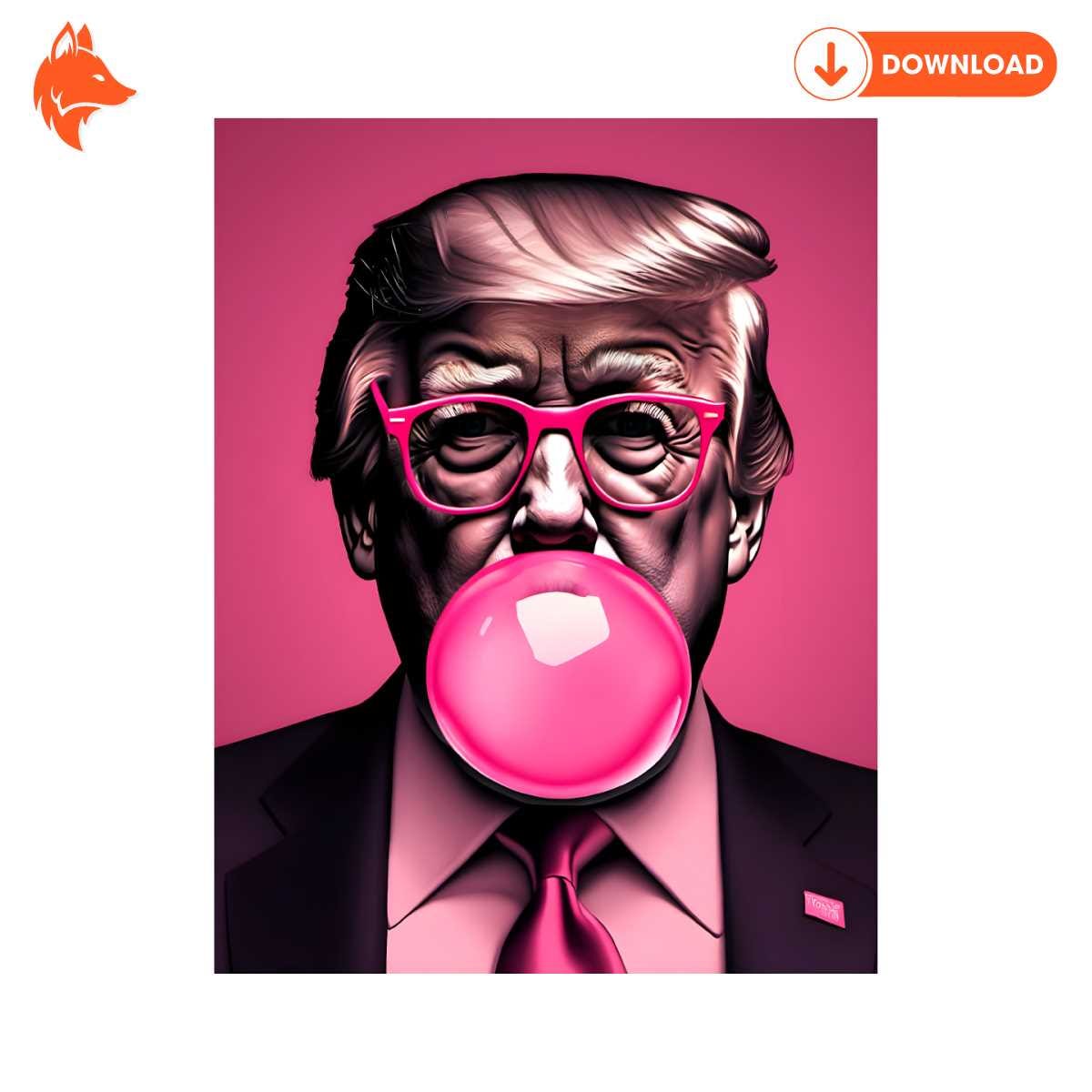 Free Trump Pink Bubblegum Sarcastic Trump PNG