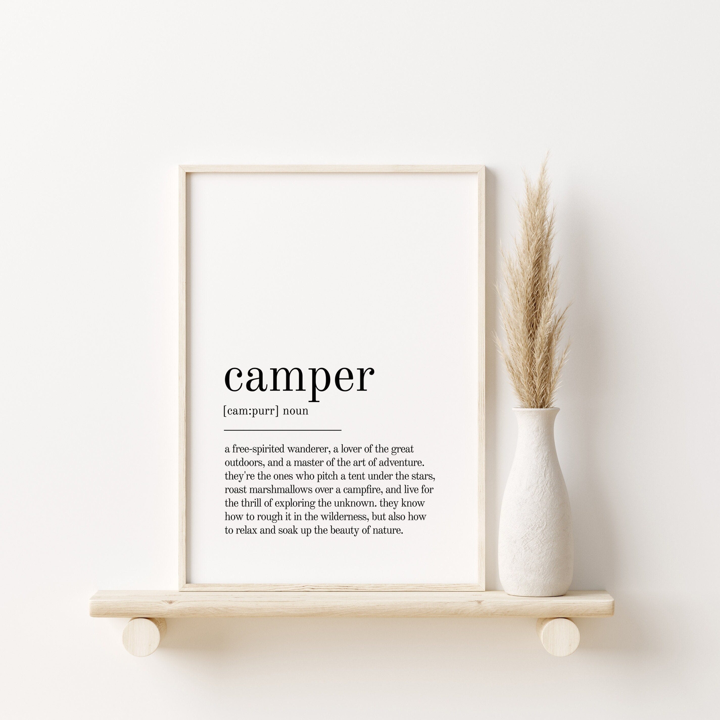 Camper Definition Print, book quote print, office definition print, Camper Wall Decor, gifts for her, dictionary art print, Print Definition