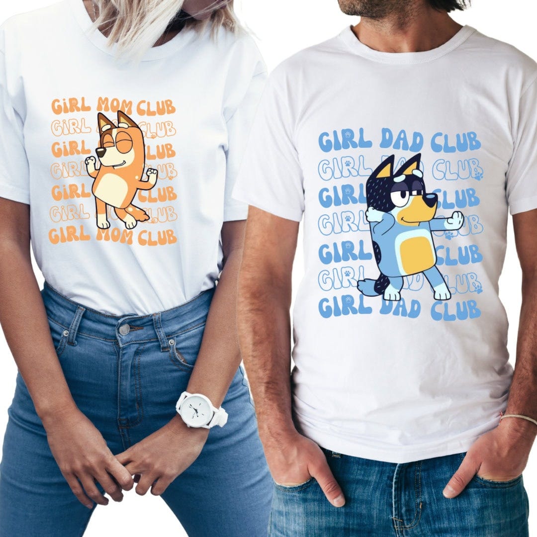 Girl Mom Club PNG, Girl Dad Club Png, Decal Files, Vinyl Stickers, Car Image, Bluey Dad PNG, Bluey Mom Png, Bluey Friends, Bluey Cool Moms
