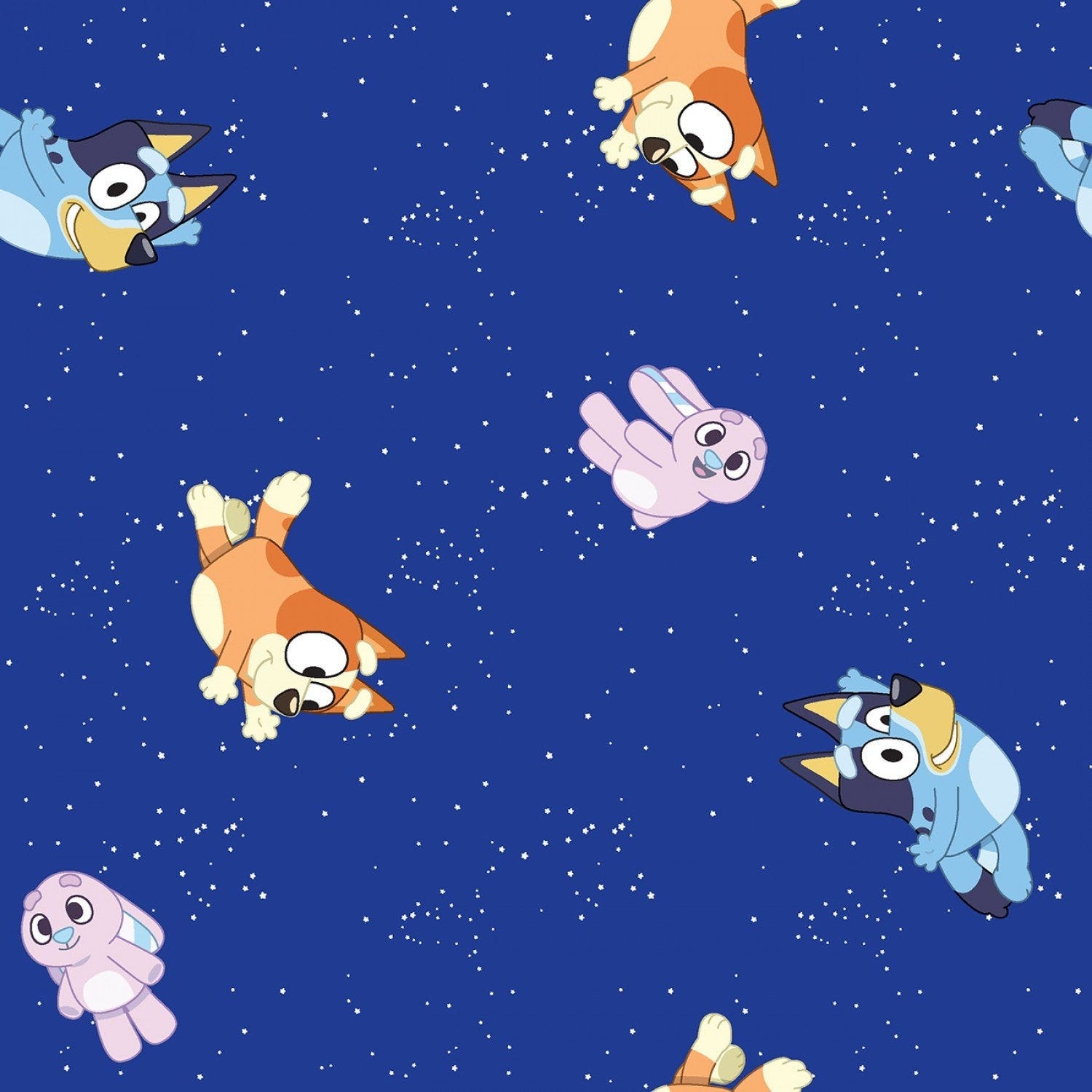 Half Yard Disney Goodnight Bluey by Springs Creative Kids Cartoon Bingo & Bluey Dogs Cotton Fabric