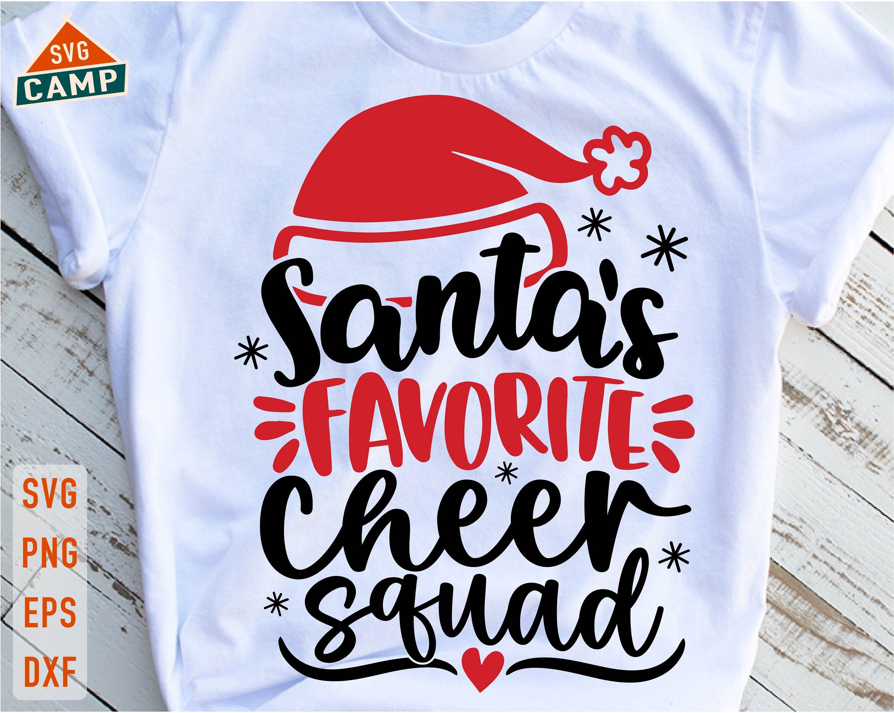 Santas Favorite Cheer Squad Svg, Christmas Cheerleader Svg, Cheer Squad Svg, Cheerleader Holiday Svg, Cheerleader Christmas Shirt Svg