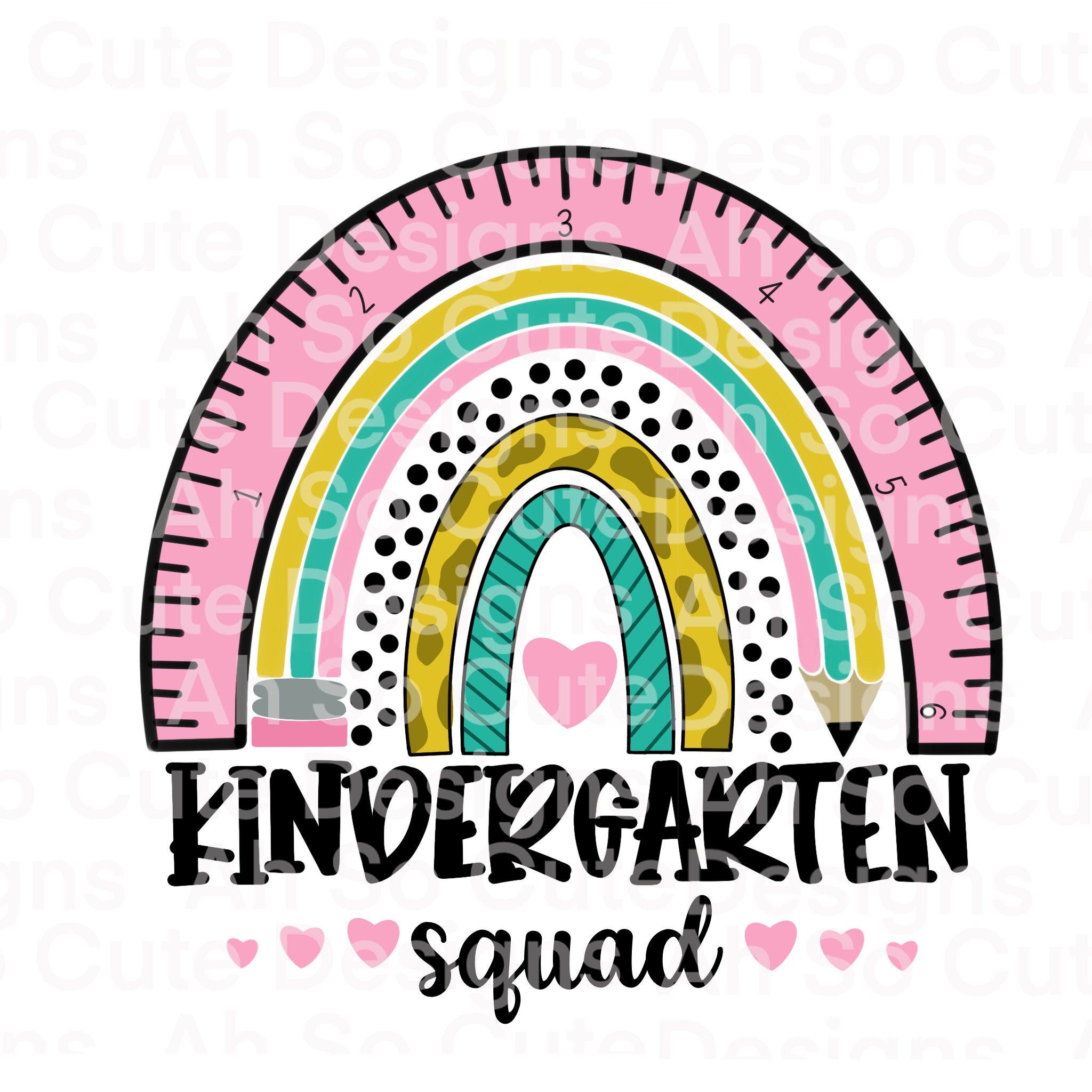 Rainbow Kindergarten Squad PNG - Digital File