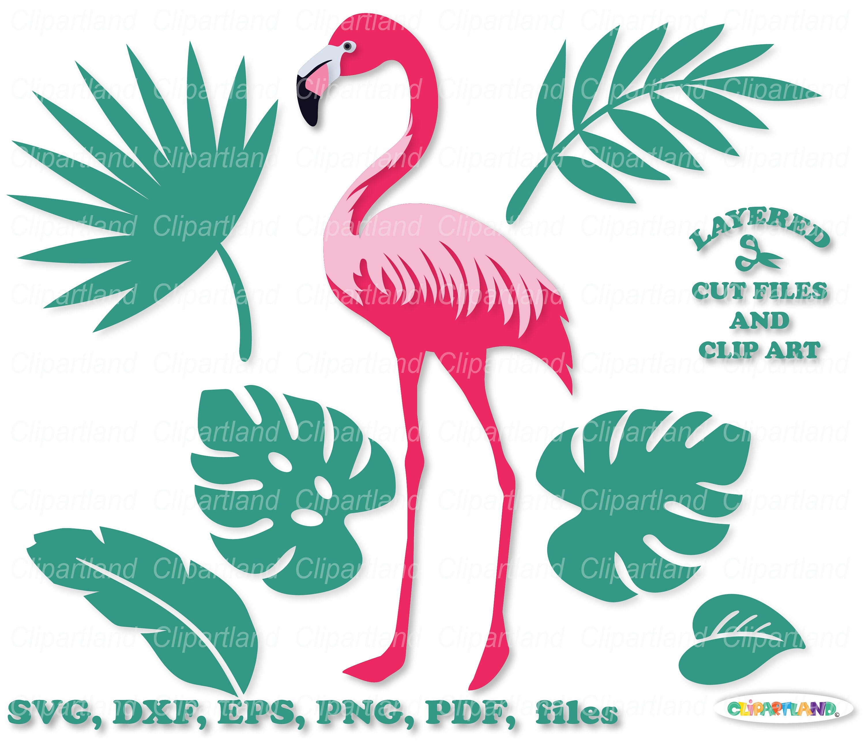 INSTANT Download. Cute flamingo svg cut files and clip art. Personal and commercial use. F_11.