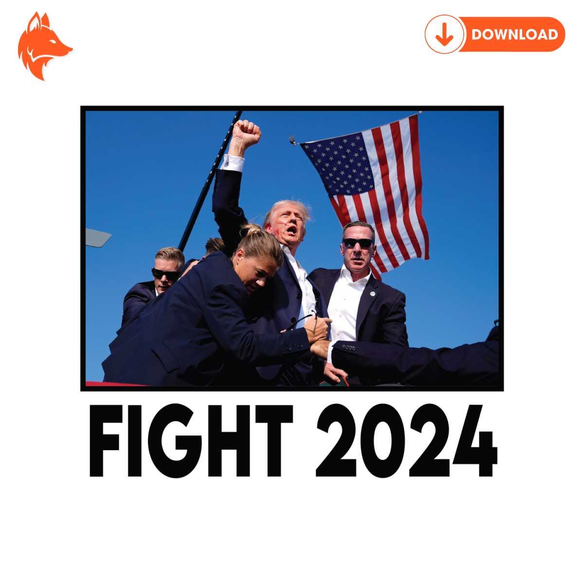 Free Trump Fight 2024 PNG