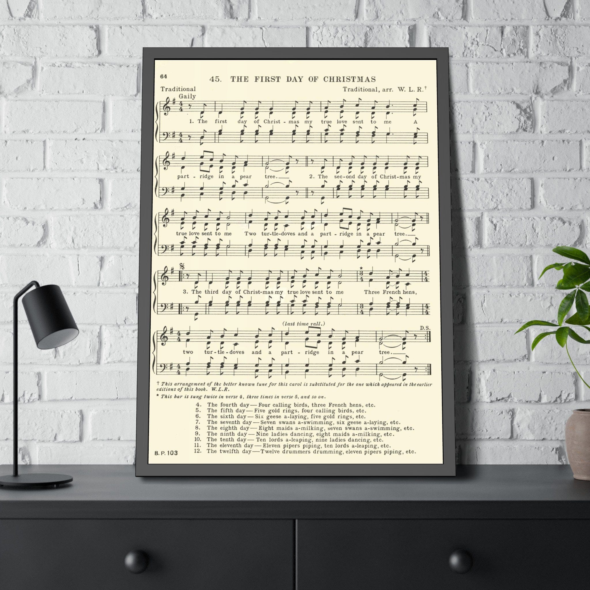 The First Day of Christmas |Printable Vintage Hymn | Sheet Music | Instant Download | Antique Hymn | 12 days of Christmas