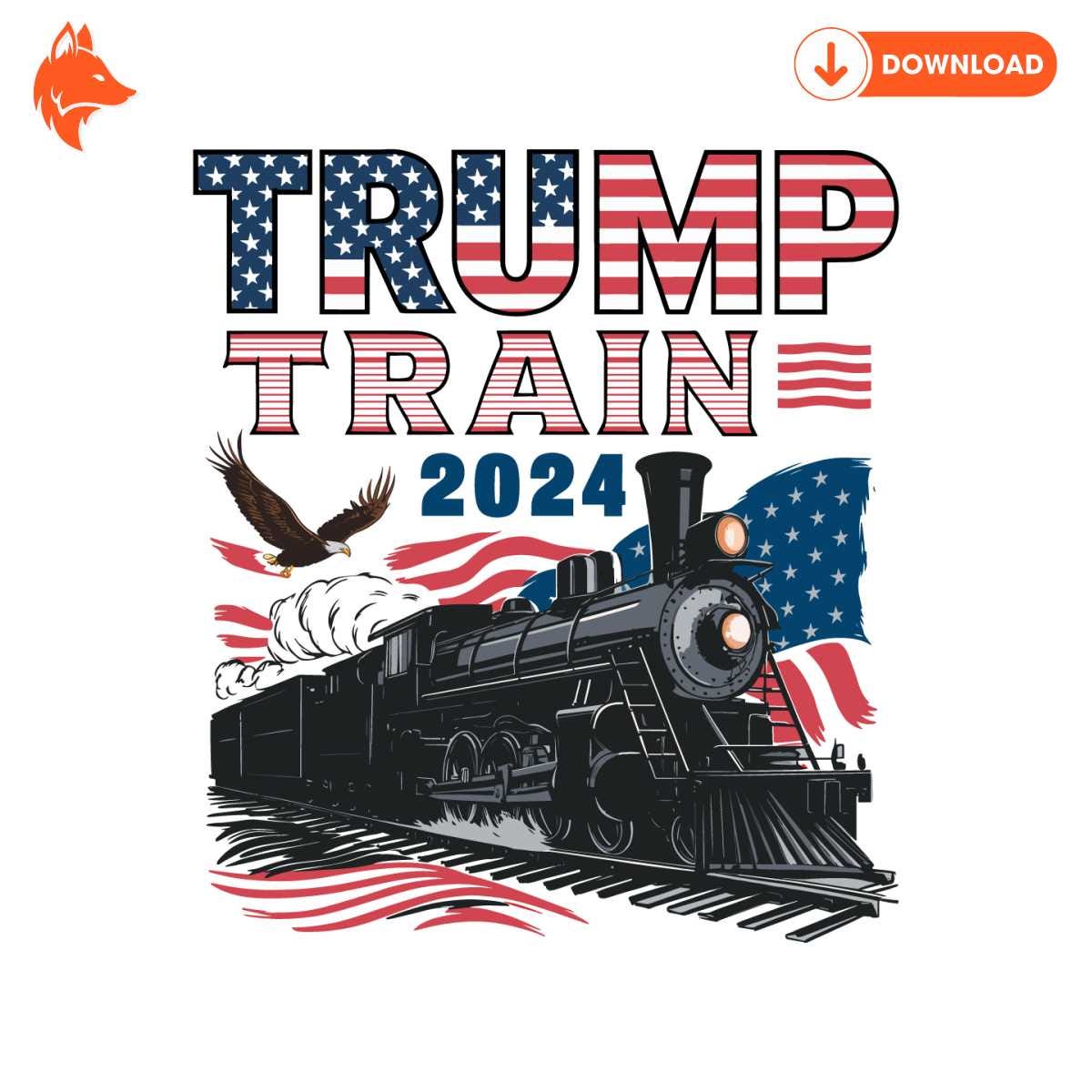 Free Trump Train 2024 Patriotic President SVG