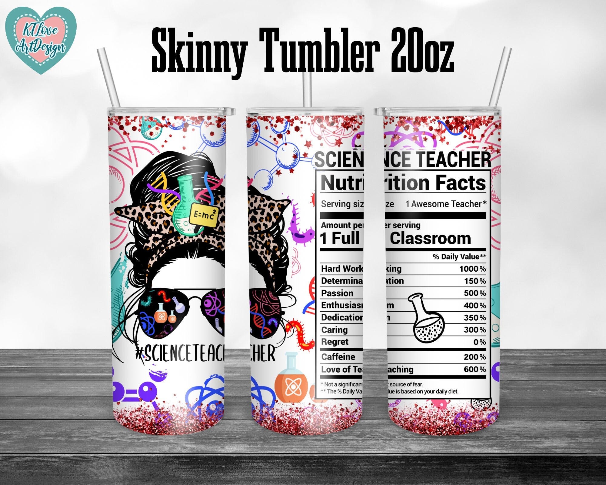 Science Teacher Tumbler, Chemistry Tumbler, Teacher Nutrition Facts, Teacher Life, 20oz Skinny Tumbler Sublimation Full Wrap Png Download