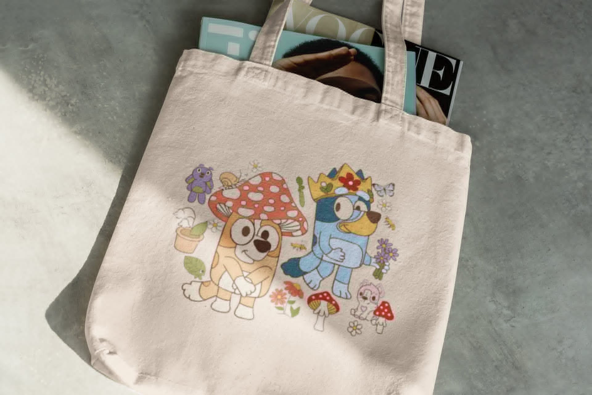 Bluey and Bingo Bag | Cute Tote Bag | Bluey Cartoon Tote Bag | Cute Bluey Bag | Bluey Heeler | Bingo Cartoon | Cute Bluey and Bingo