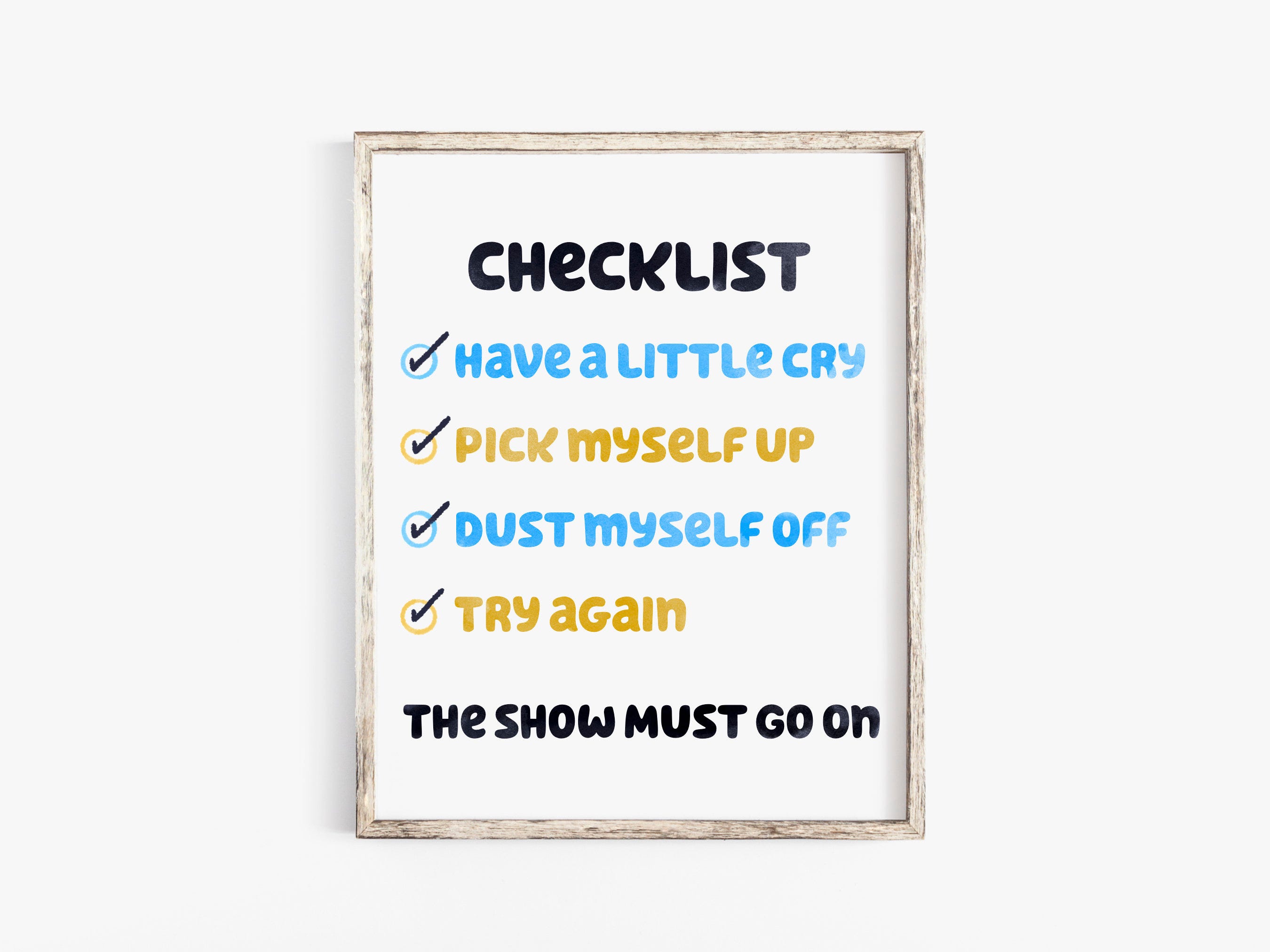 Bluey Checklist Digital Print | Bluey Quote Print | Kids Room Decor | Printable Wall Art | Instant Download