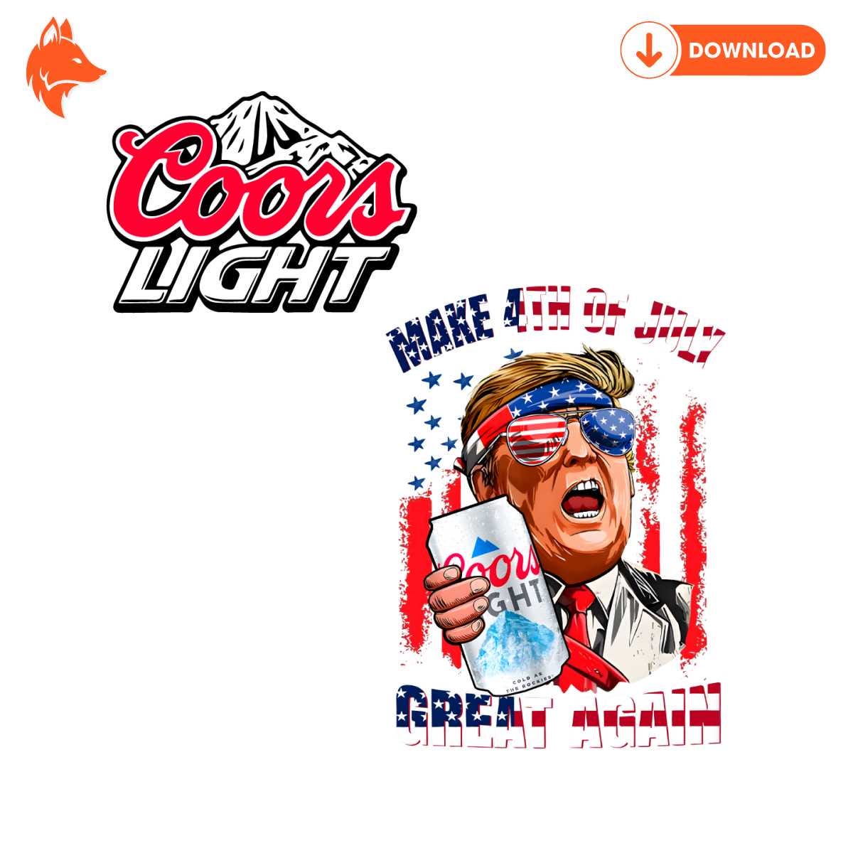 Free Trump Coors Light Make America Great Again PNG