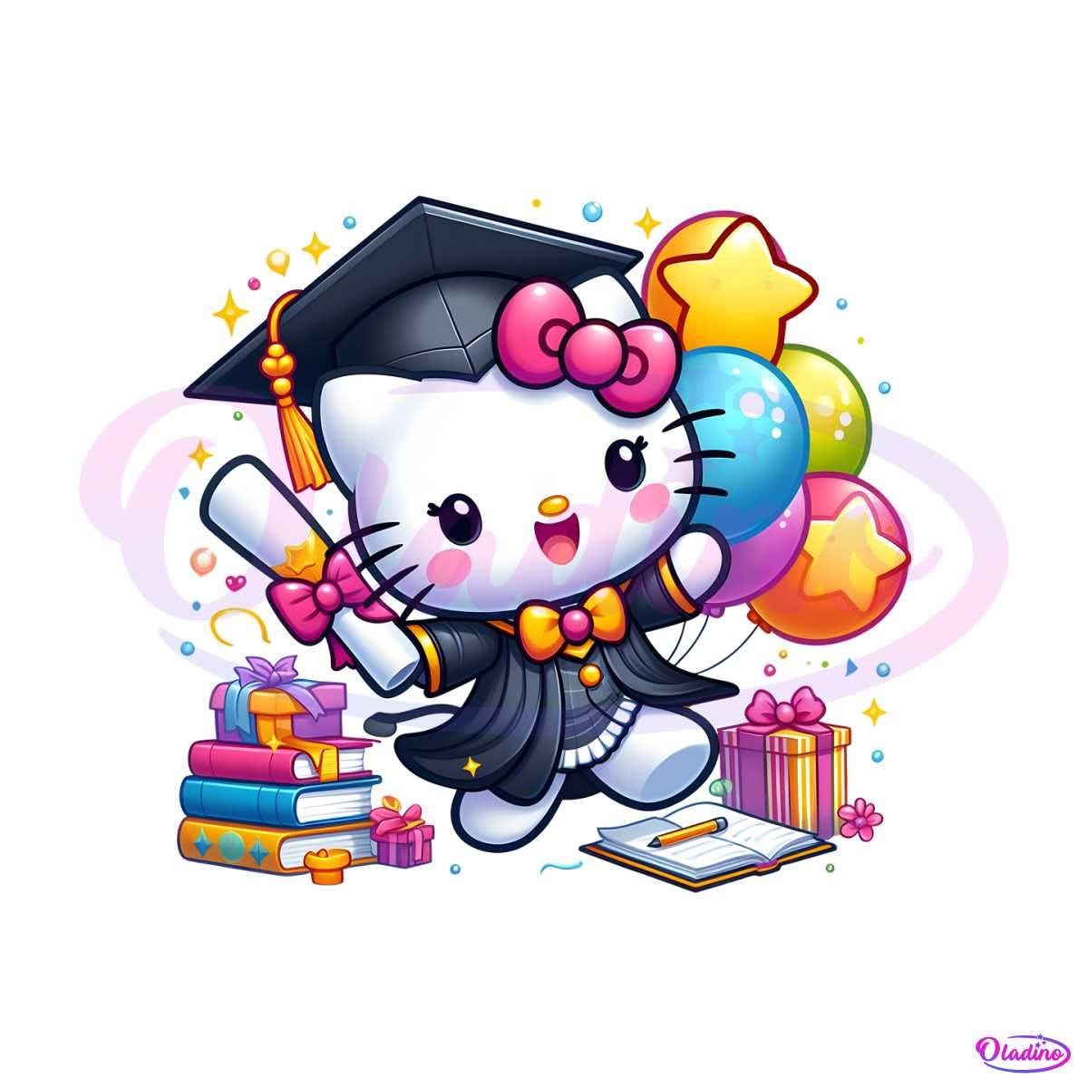 Hello Kitty Cartoon Graduation PNG