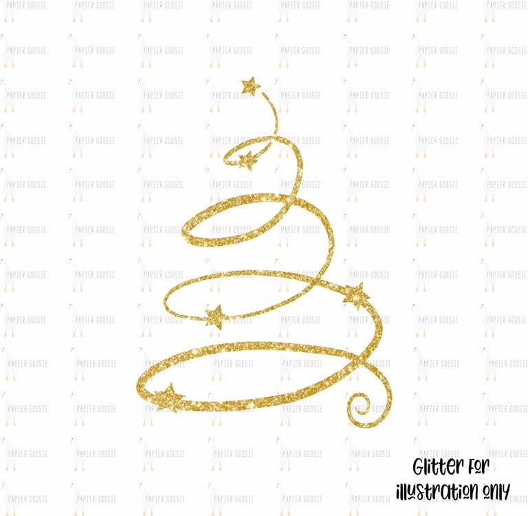 Swirly Christmas Tree SVG, Swirly Tree Silhouette SVG, Christmas Tree SVG, Christmas Stars, Cricut, Silhouette, Clipart, Clip Art