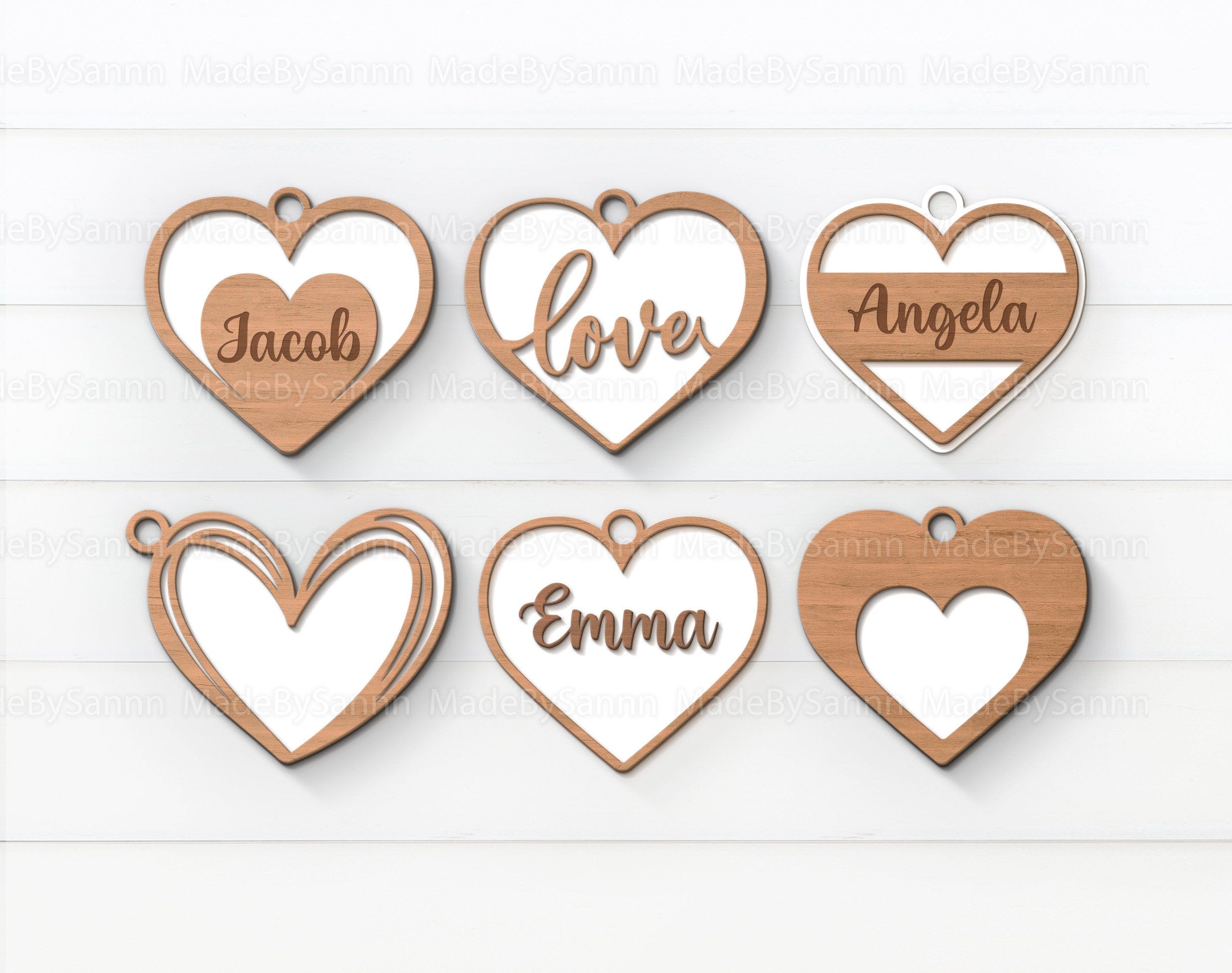 Hearts Tags SVG, Valentine Tags SVG Laser Cut, Mother