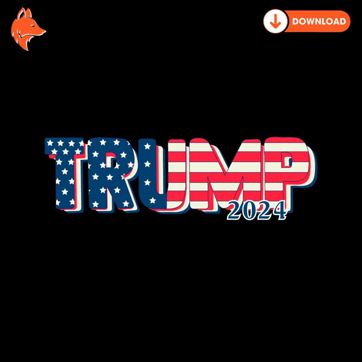 Free Retro Vintage Trump 2024 American Flag SVG